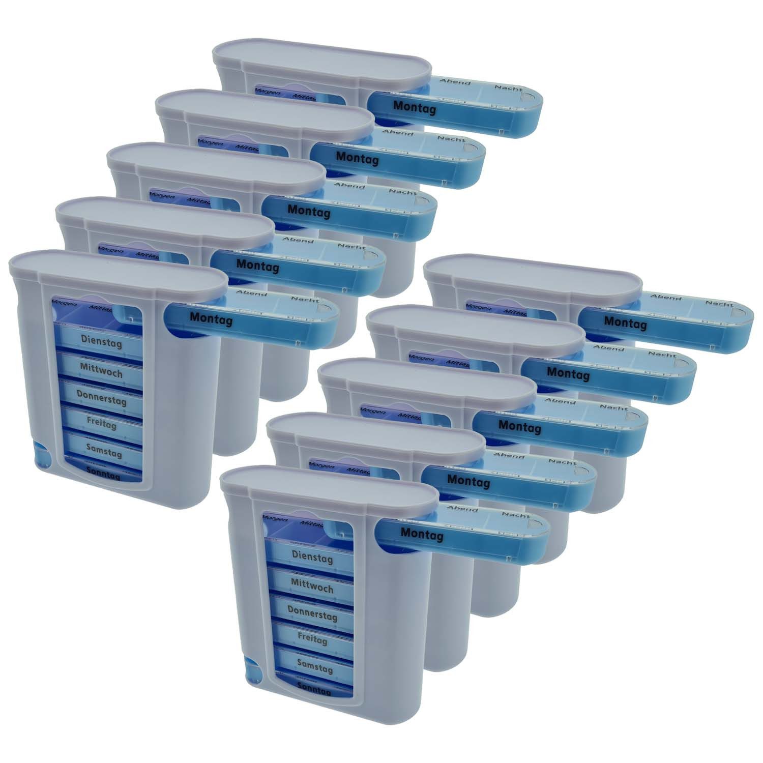 Best Choice Pillendose 10 Stück Pillenbox Deluxe, 7 Tage Pillenbox Pillendose Pillenbox Tablettenbox Medikamentenbox Pil