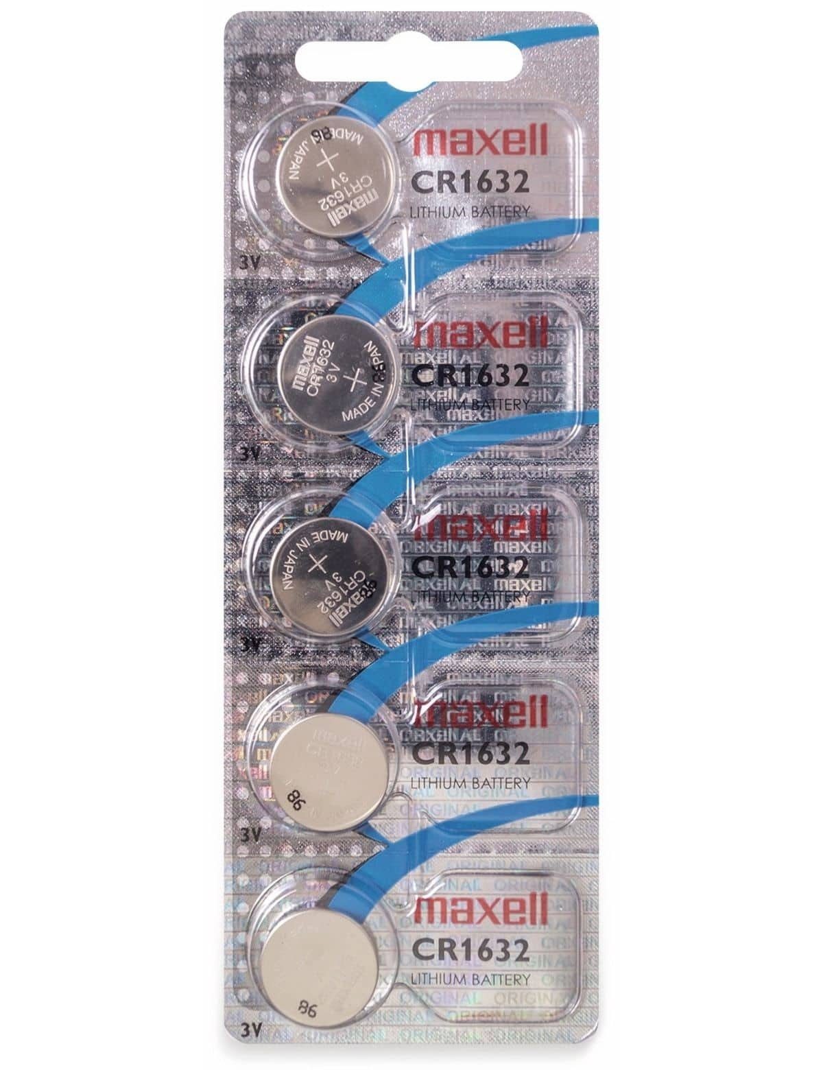 Maxell MAXELL Knopfzelle CR1632, Lithium, 3 V-, 140 mAh Knopfzelle