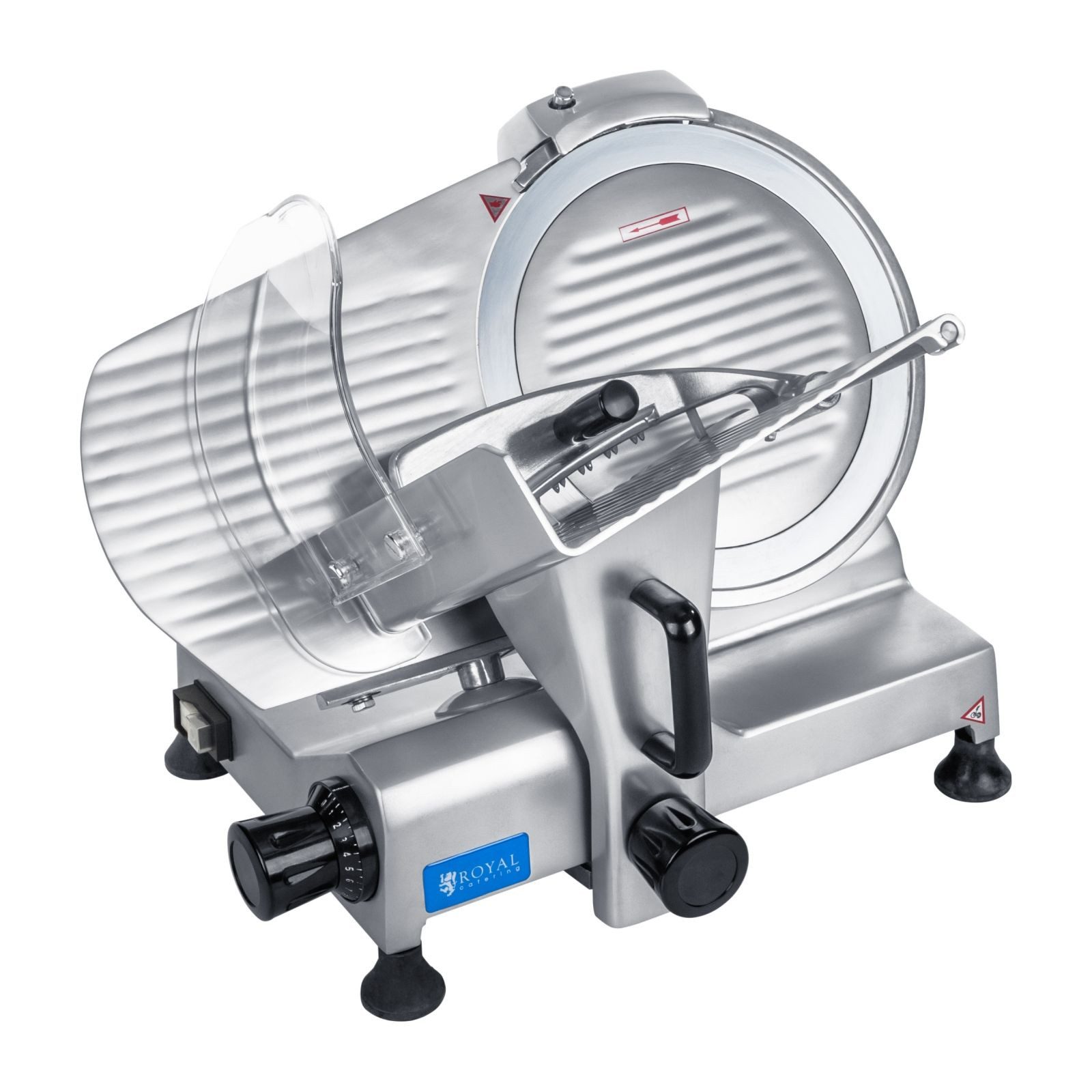 Royal Catering Allesschneider Aufschnittmaschine 0-12mm Schneidemaschine 25 cm Schrägschneider, 180 W