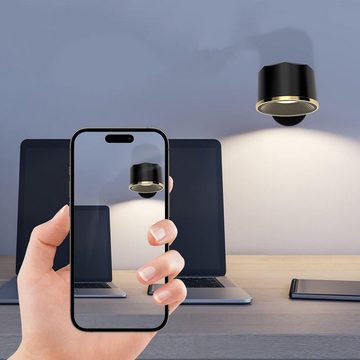 Bedee LED Wandleuchte LED Wandleuchte Innen Batteriebetrieben Kabellose Dimmbar, 360° drehbare 3 Helligkeitsstufen 16 Farbmodi Wandlampe, LED fest integriert, Warmweiß, Wandlampe mit Fernbedienung für Schlafzimmer Wohnzimmer Flur