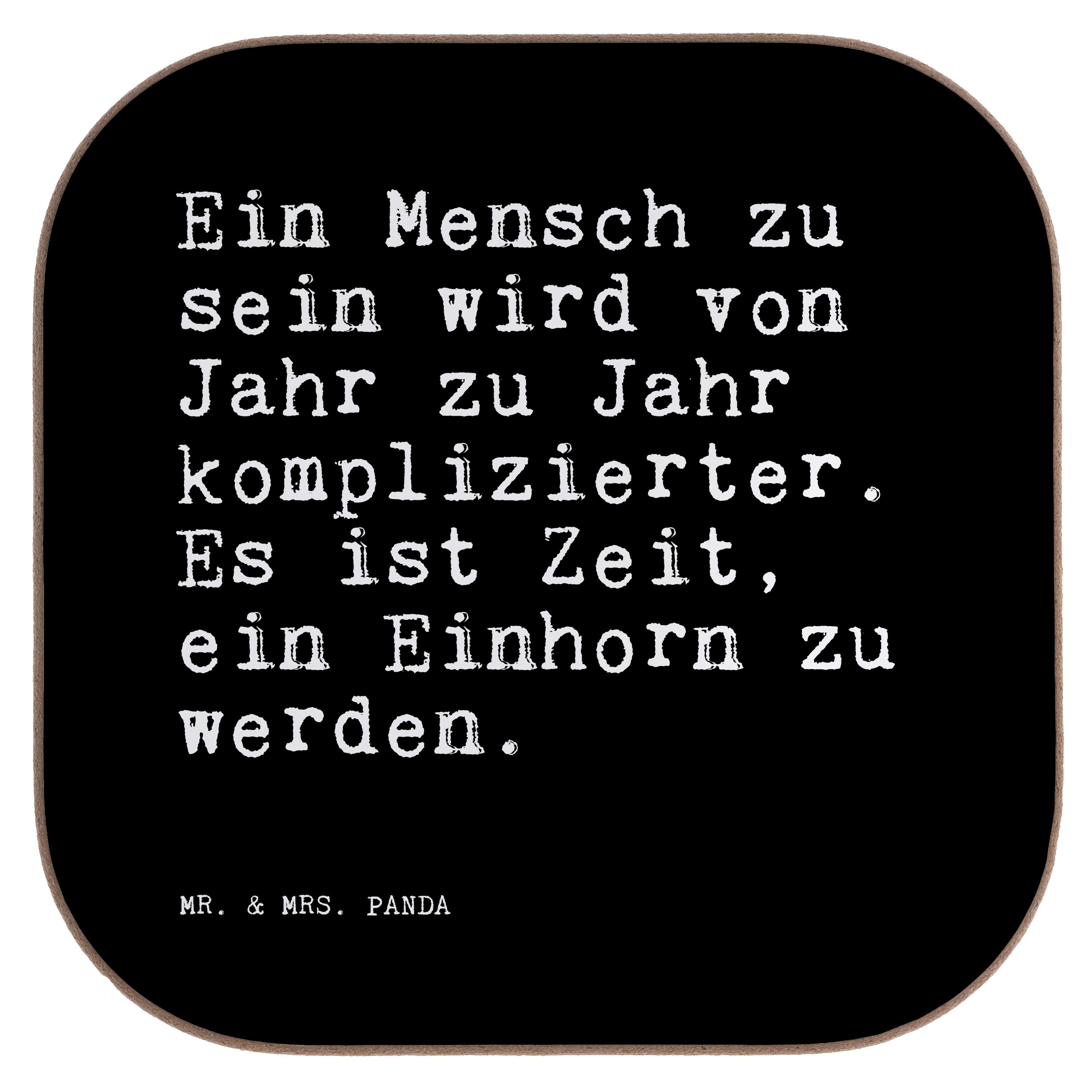 Mr. & Mrs. Panda Getränkeuntersetzer »Ein Mensch zu sein... Schwarz