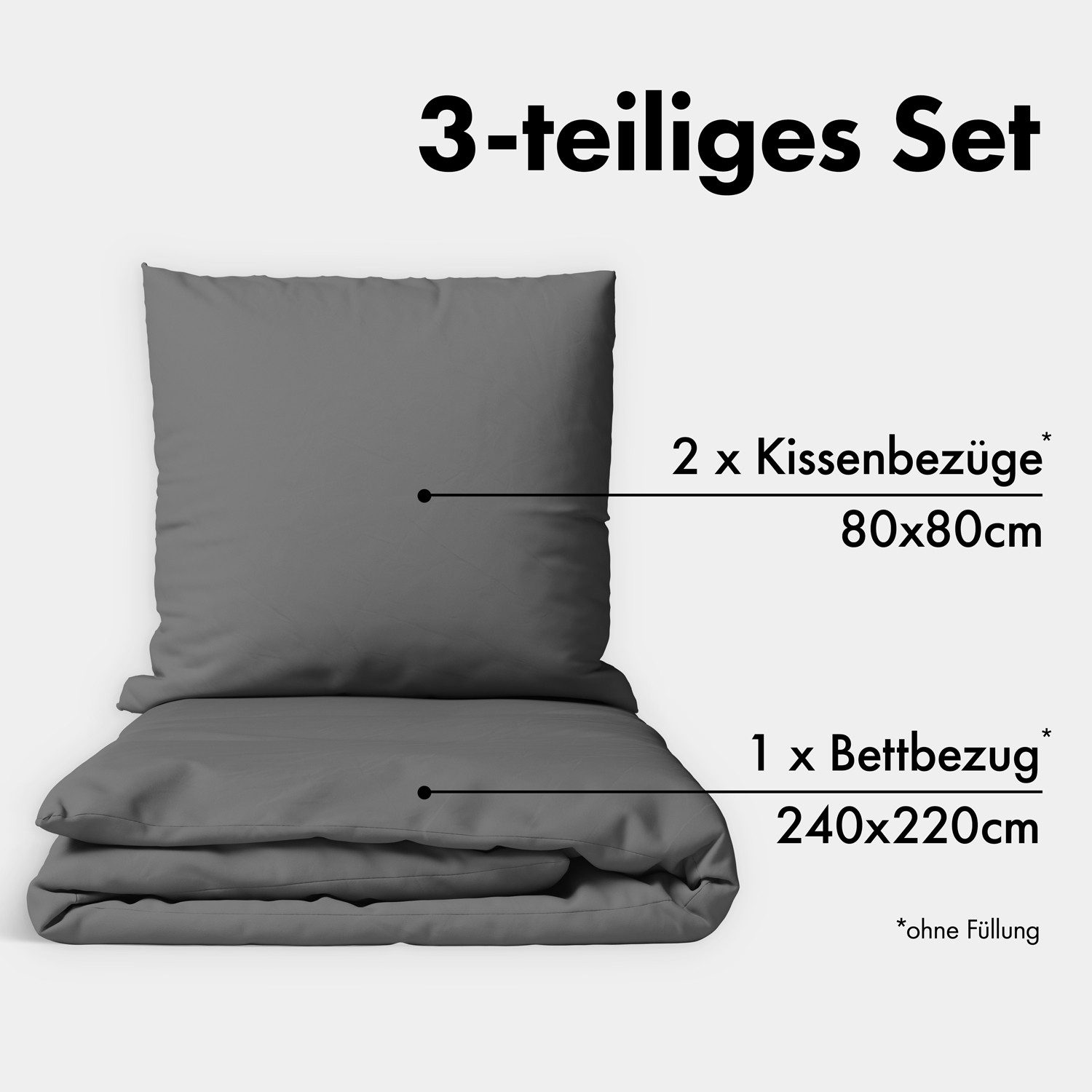 Jacobson Bettwäsche Set - 100% Baumwolle, Perkal, 3 teilig, Erhältlich in d günstig online kaufen