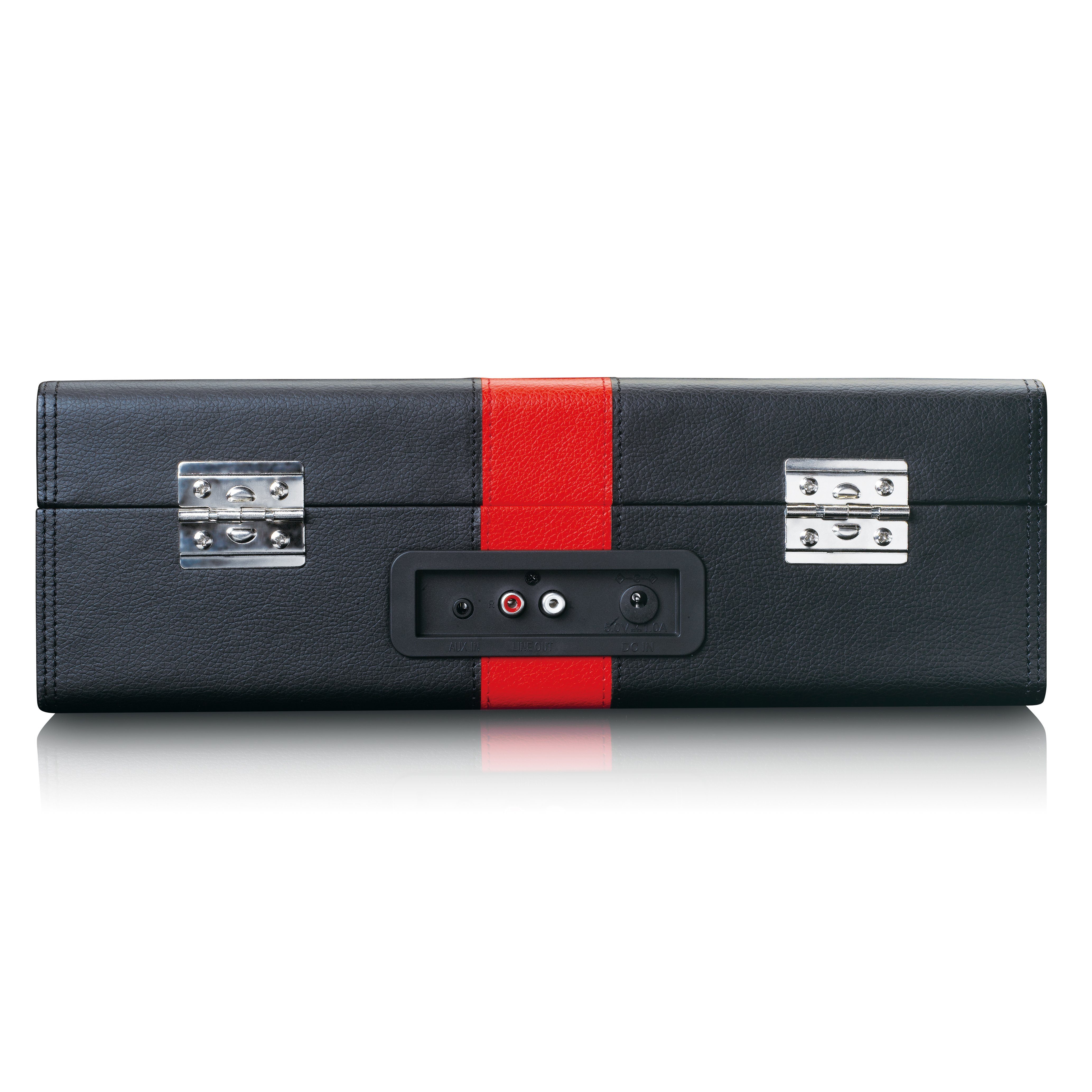 Lenco TT-110BKRD Plattenspieler (Riemenantrieb, Bluetooth, Retro-Design, Bluetooth, AUX-Streaming und Vinyl zu MP3-Formatierung) – Bild 4 von 5