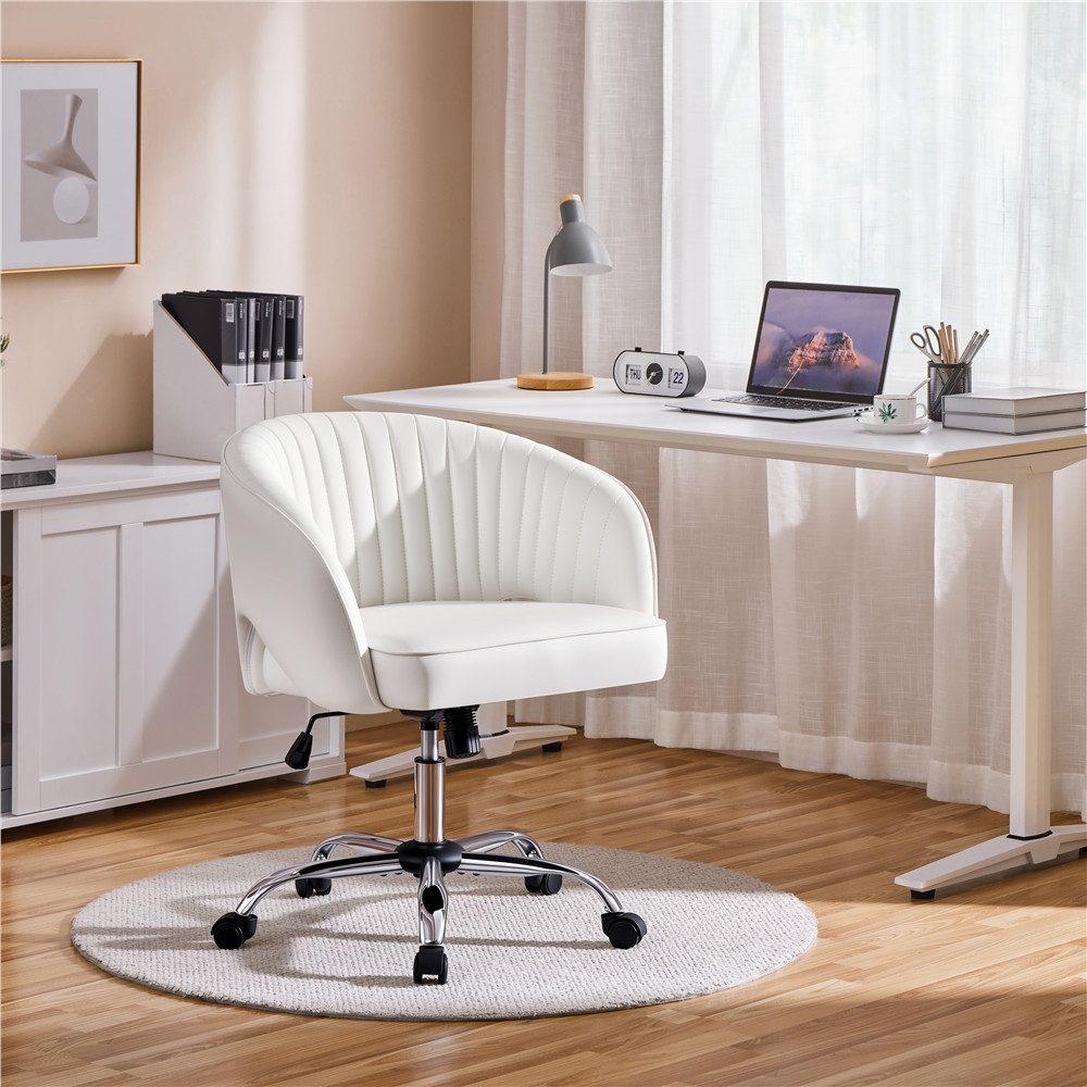 Yaheetech Drehstuhl Höhenverstellbarer Polsterstuhl, Bürosessel mit Schaukelfunktion 360° Drehbar fürs Zuhause/Büro