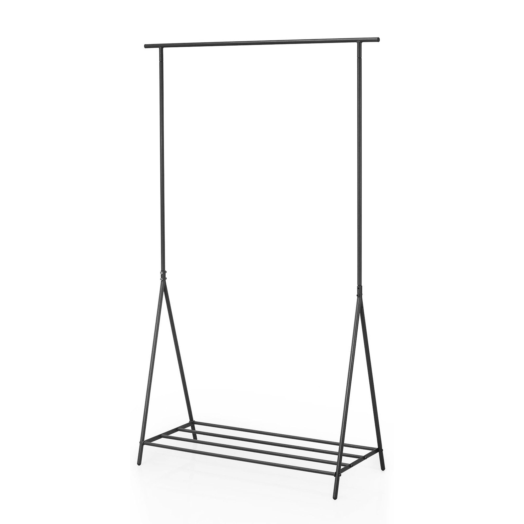 HomeGuru Kleiderständer Kleiderständer Weiß 100x40x160cm, Metall mit Schuhablage, bis 20kg