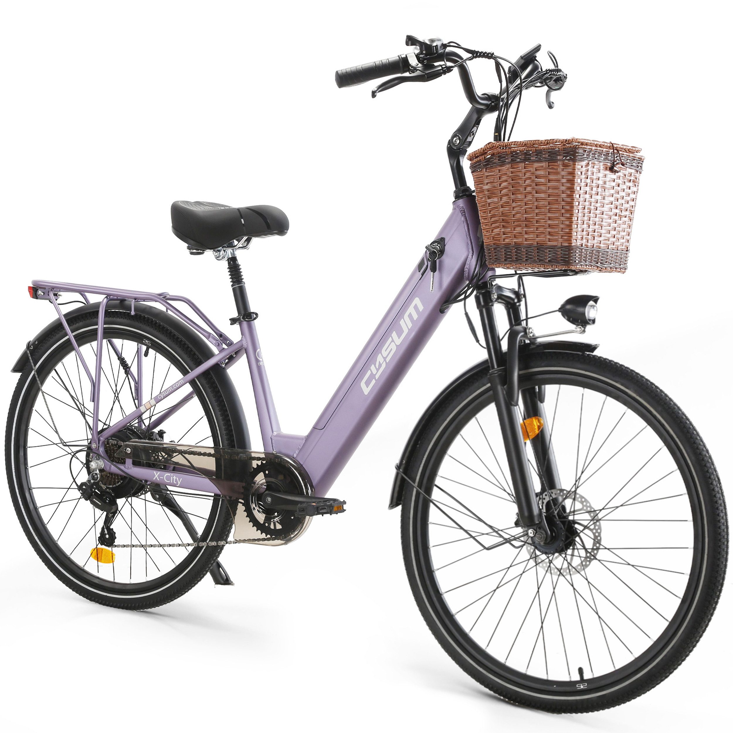 Vankel E-Bike Cityrad 250W Motor 45Nm 500Wh 10.4Ah Akku 80km Reichweite 26 Zoll, 7 Gang, Heckmotor, 500 Wh