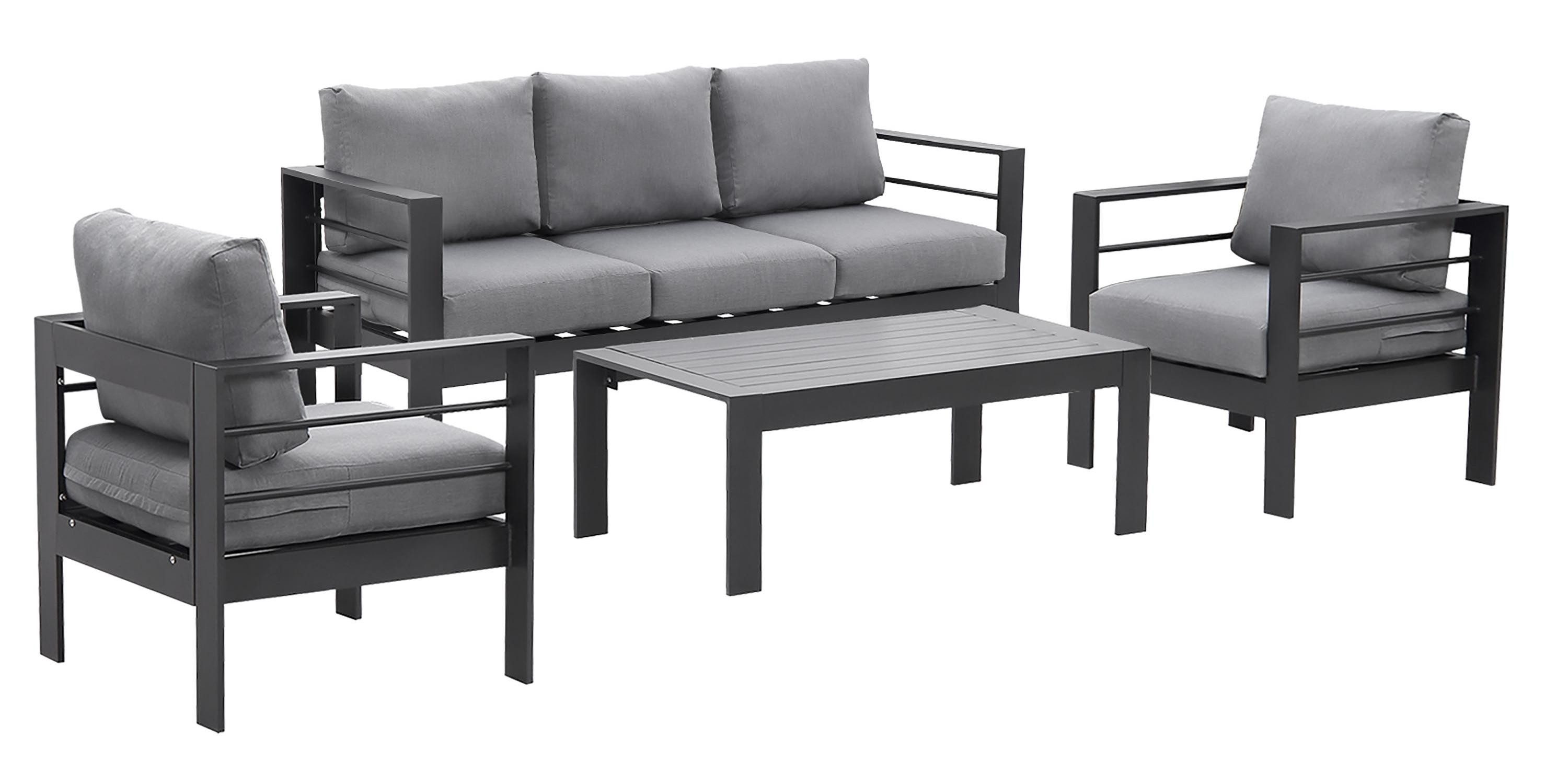 MeXo Gartenlounge-Set Gartenmöbel Set 4-5 Personen Aluminium outdoor wetter günstig online kaufen