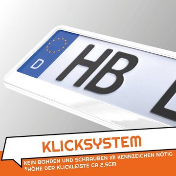 L & P Car Design Kennzeichenhalter für Auto in Weiß-hochglanz Kennzeichenhalterung, (2 Stück)