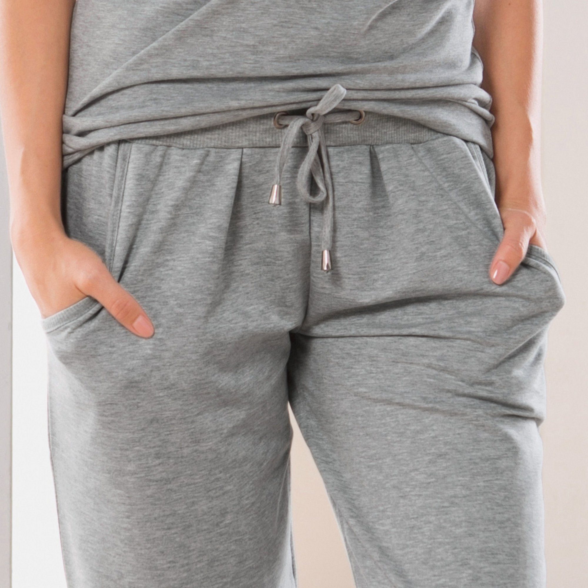 Erwin Müller Jogginghose Damen-Caprihose Uni