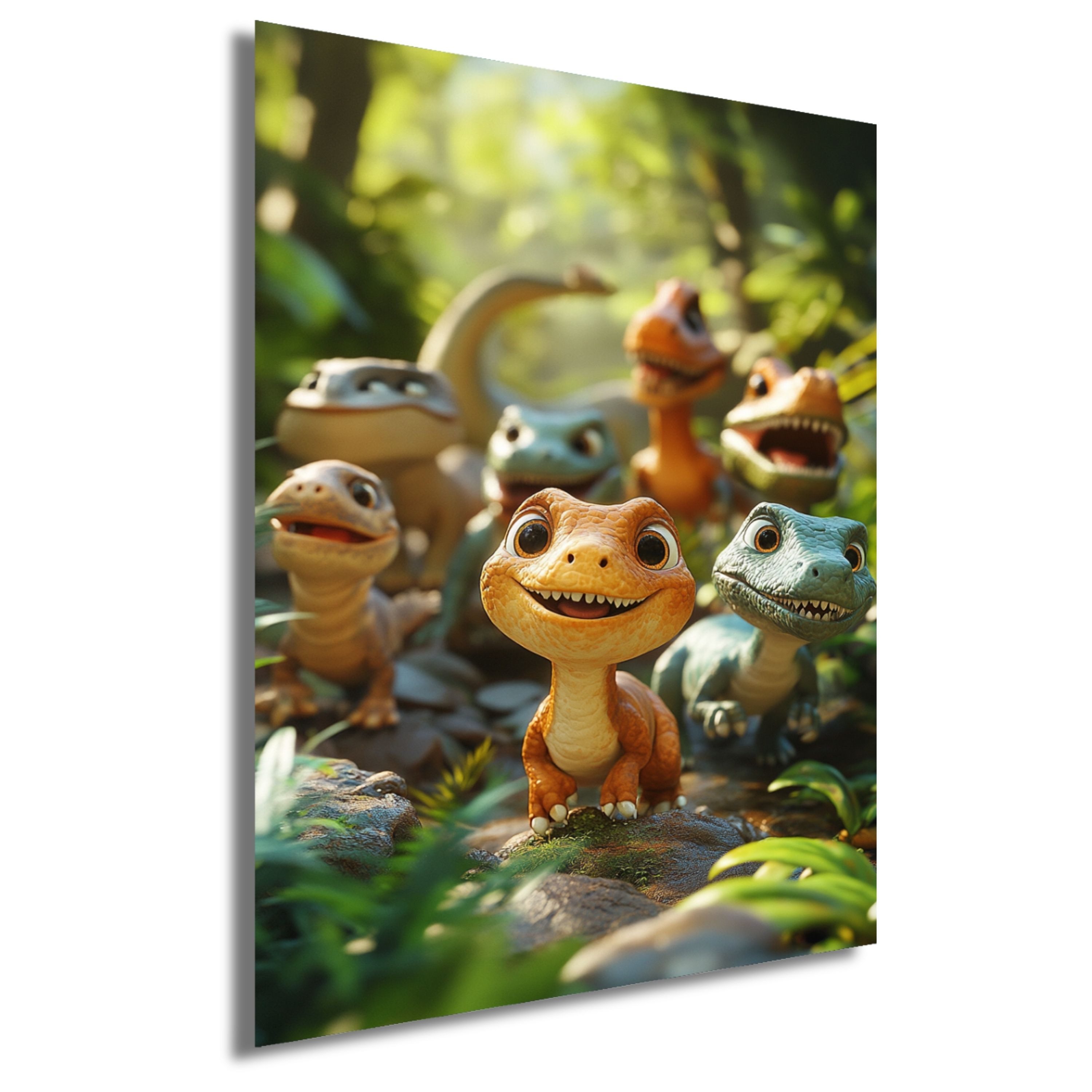 DARO Design Leinwandbild Modern Abstrakt Wandbilder XXL Wandbild Wand Deko Leinwand Bilder, (kleine Dinos - Bild groß Wohnzimmer Schlafzimmer Küche Esszimmer Einteilig Querformat Fotodruck Leinwände Wanddeko Abstrakte Kunst Boho), 30x20cm