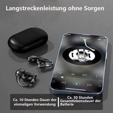 GelldG Ear Clip Knochenschall Kopfhörer Bluetooth 5.3 Kopfhörer (Bluetooth, Stereo USB-C)
