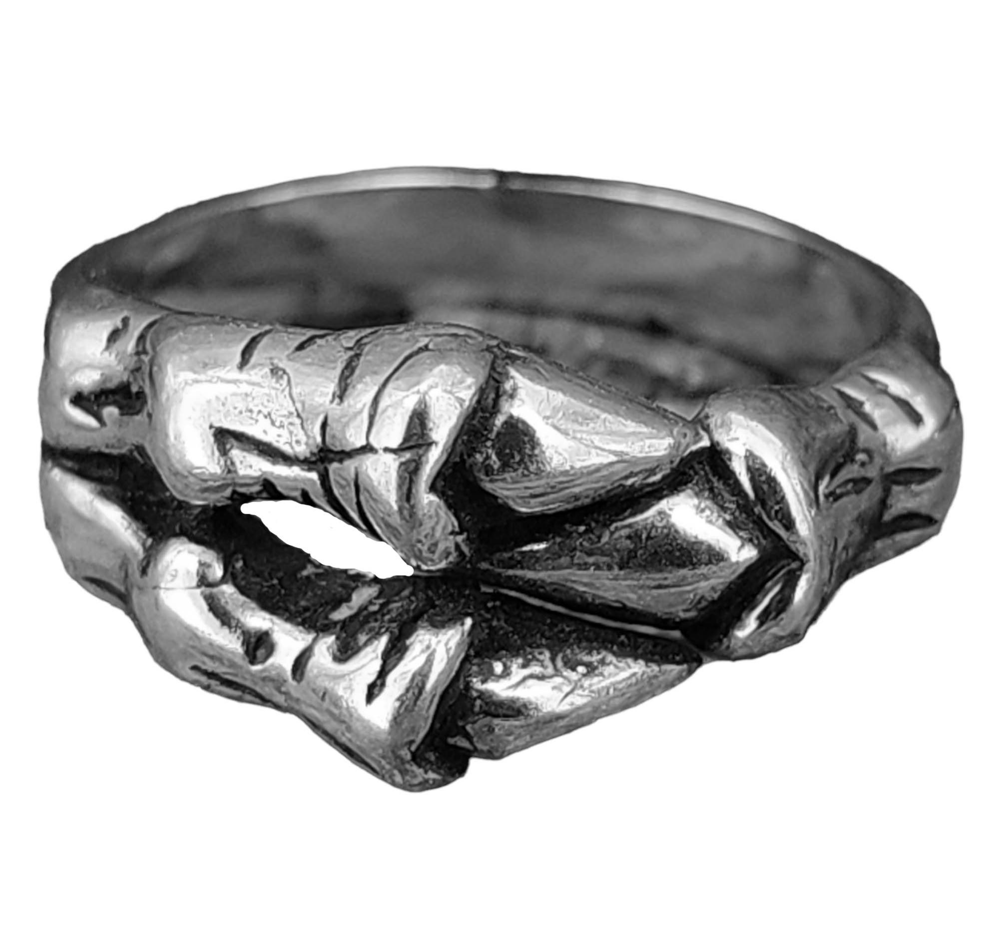 Gr. Drachenkralle, (kr13) 50-74 Silber of Silberring Kiss Ring - Leather
