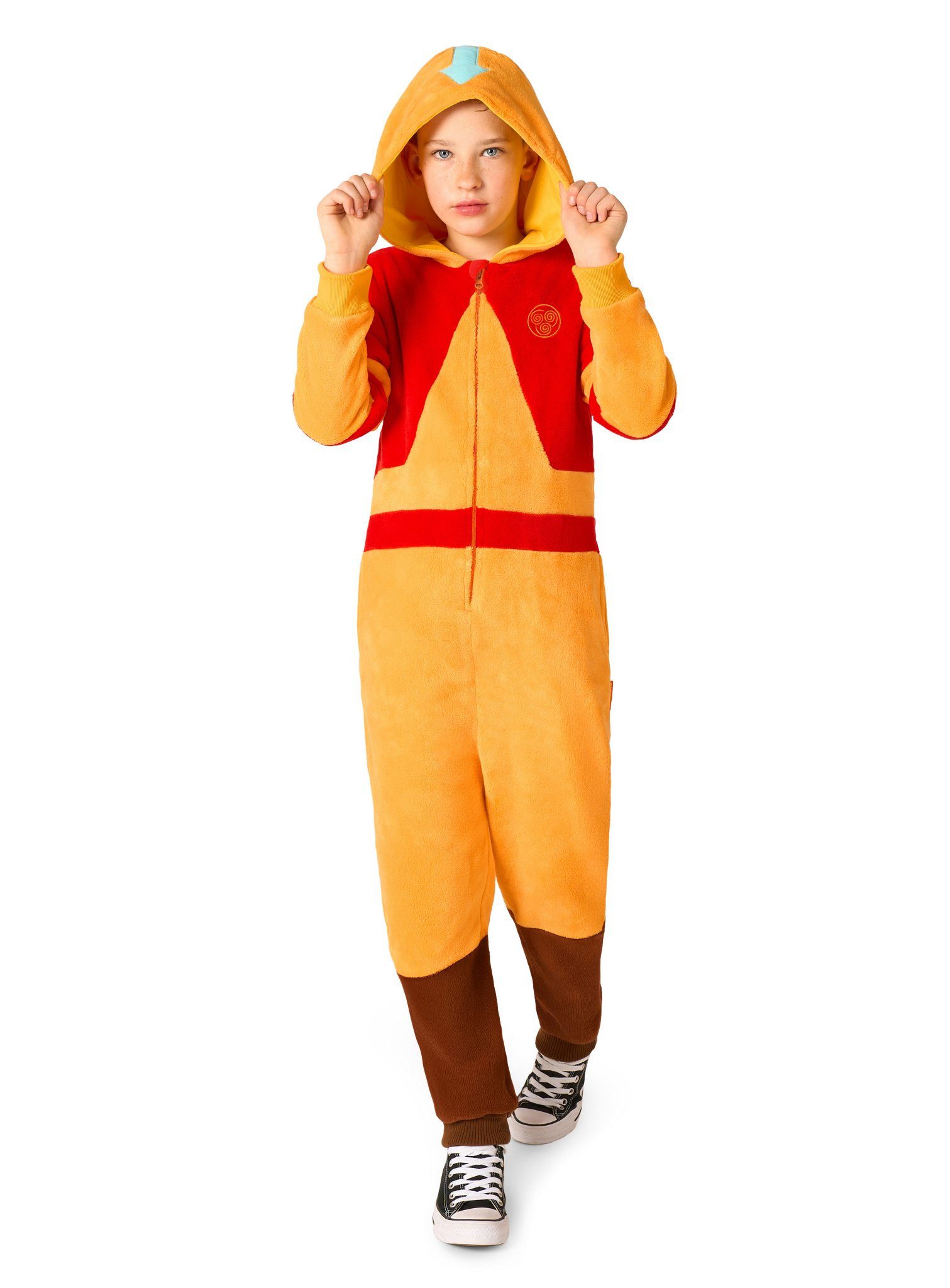 Opposuits Kostüm Aang Onesie für Kinder, Als Herr der Elemente kann man es sich auch mal gemütlich machen!