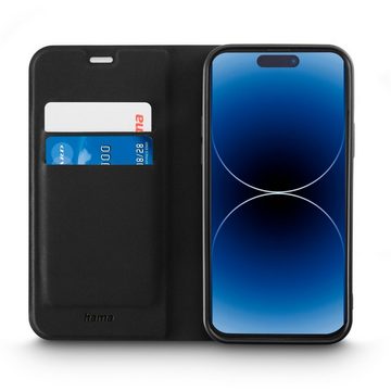 Hama Smartphone-Hülle Handytasche Booklet für Apple iPhone 15 Pro mit Kartenfächer, Schwarz