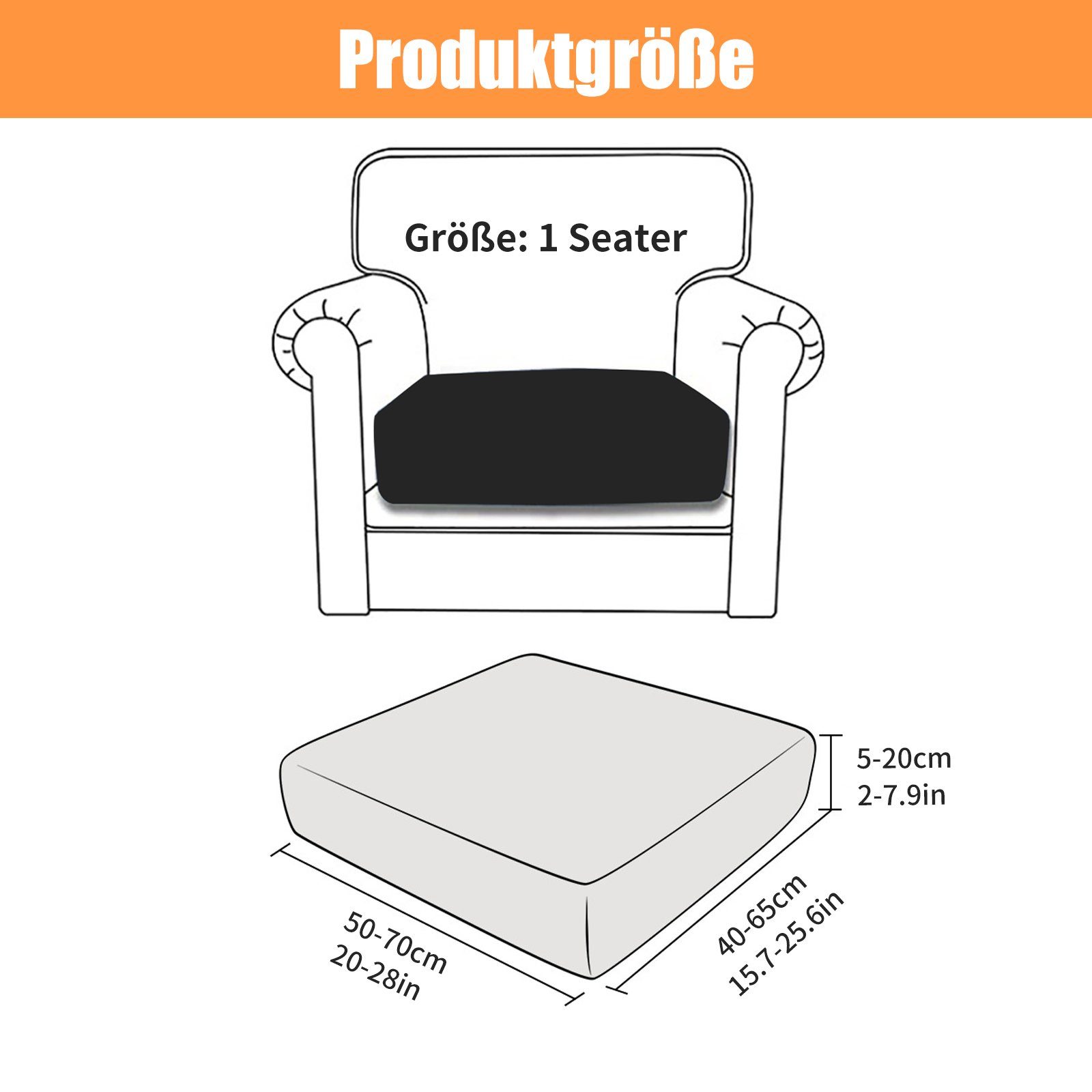 Sofa-Kissenbezug, Wildleder, Shaker Sofabezug dunkelgrau maschinenwaschbar Plaid TWSOUL, Hochdichtes