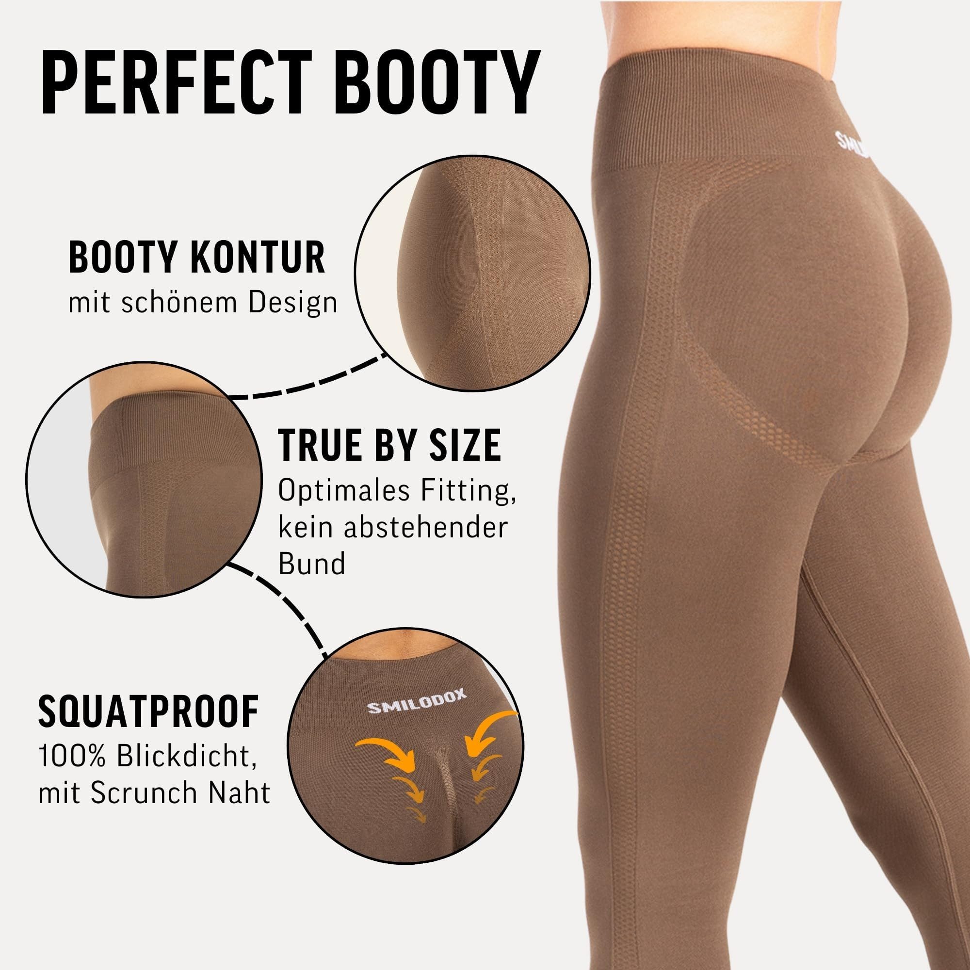Smilodox Leggings Cetrina, Push Up Scrunch Leggings mit Schriftzug Fitness & Alltag Seamless, High Waist, Scrunch Sporthose, Atmungsaktiv, Blickdicht – Bild 5 von 5