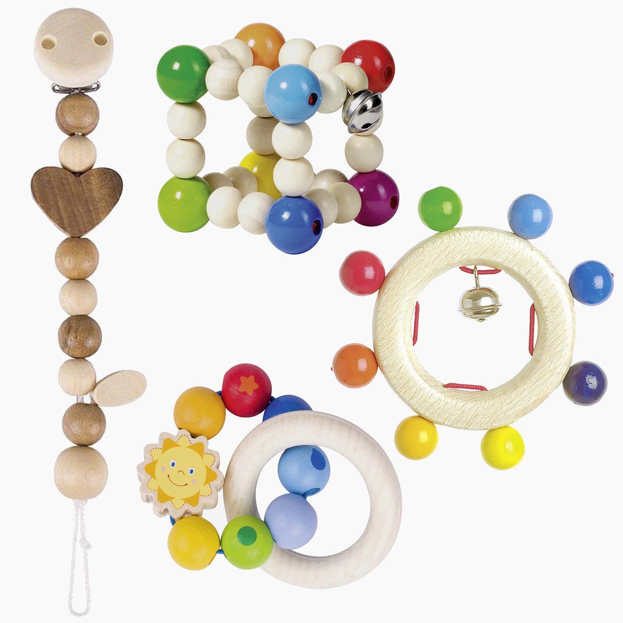 Heimes Greifling Игрушкиset No.8 für Babys 4er Set (packung, 4-tlg., spar set), Эко-товар in Deutschland hergestellt