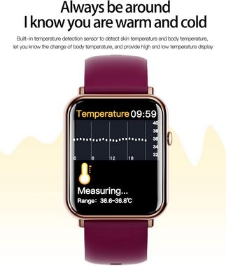 findtime Smartwatch (1,69 Zoll, Androdi, iOS), Sportuhr Pulsuhr mit Blutdruckmessung,Fitness Tracker Schlafanalyse