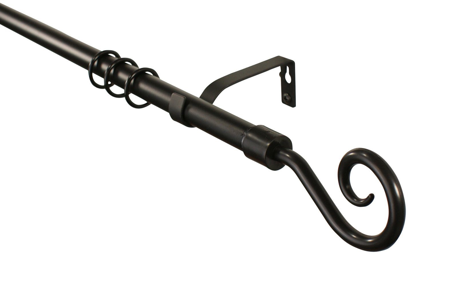 iso-design Gardinenstange schwarz ausziehbar 160–300 cm, günstig online kaufen
