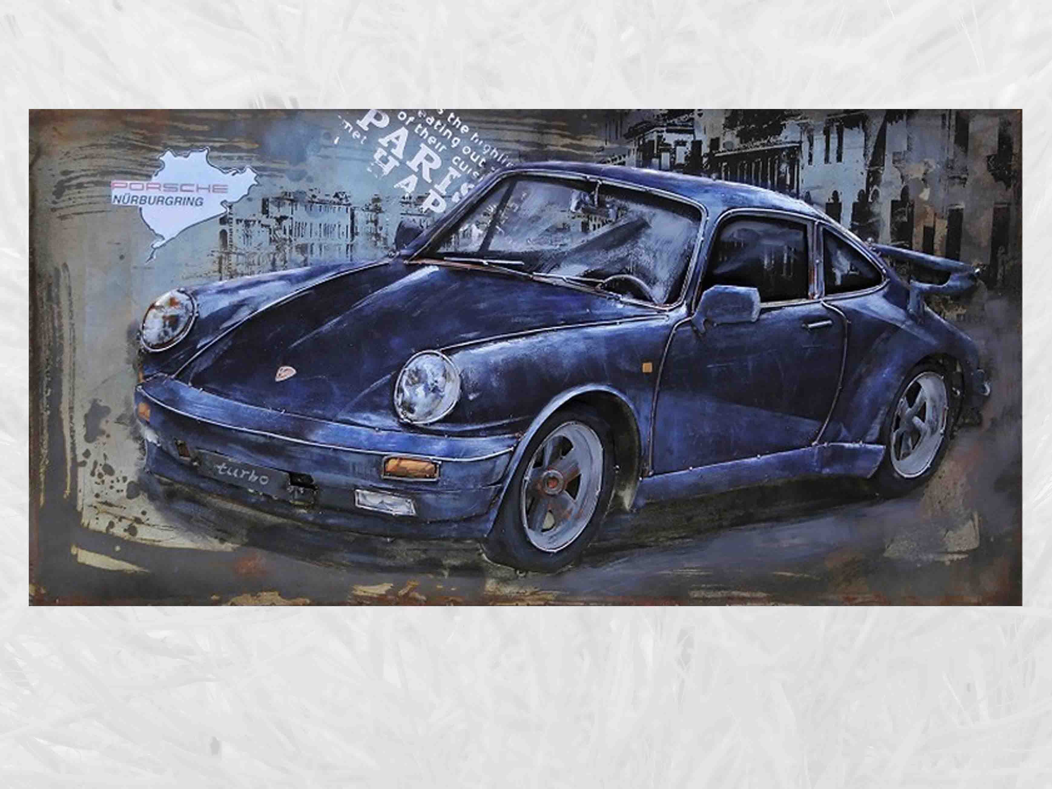 IDYL Metallbild mit 3D-Effekt "Sportwagen - Flitzer" - 60 x 120 x 6 cm - Nr. 0744