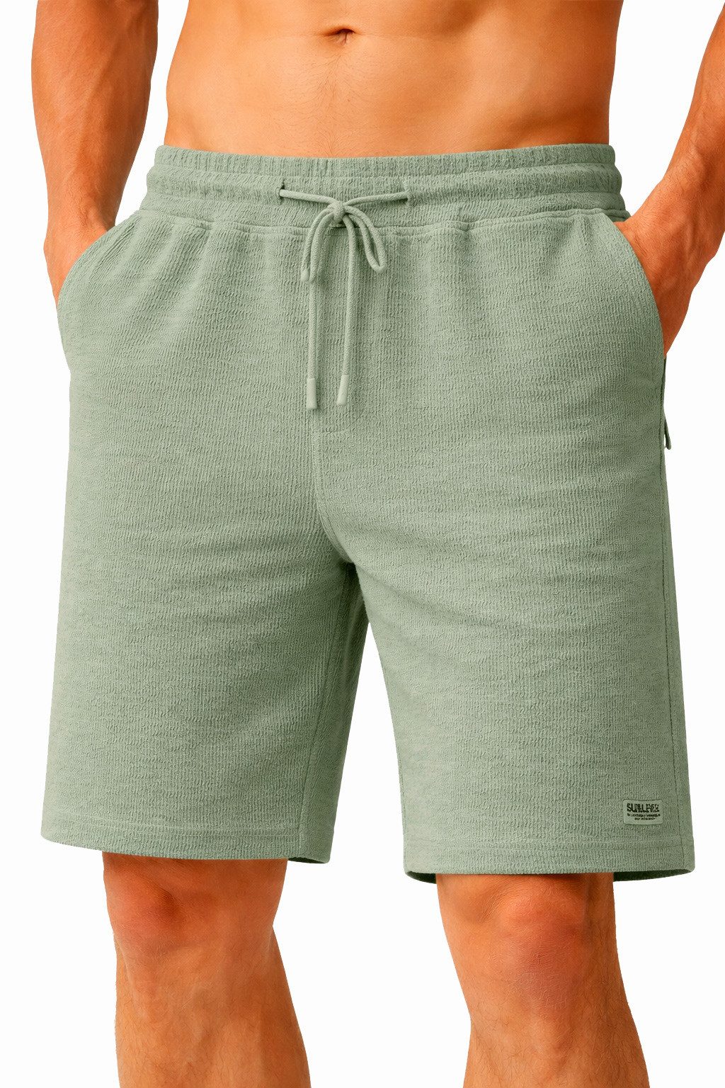 SUBLEVEL Shorts Herren Cord Baumwolle locker Sommer Freizeit Hose Elastischer Bund, Bewegungsfreundlich, Leichtes Material