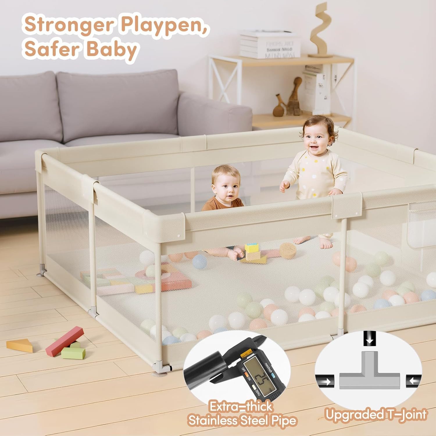 MC Star Laufstall Baby 175x150 cm – Großer Baby Laufgitter XXL (Sicherheits günstig online kaufen