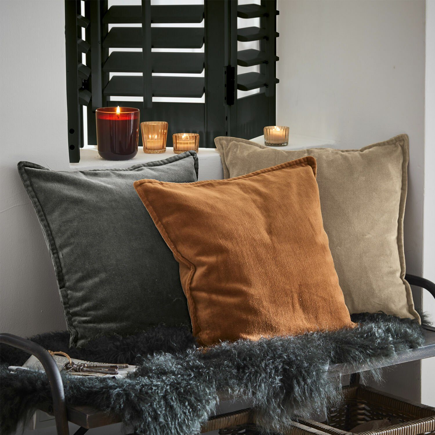 Mirabeau Kissenhülle Kissenhülle 3er Set Lumeau orange/grau/beige günstig online kaufen