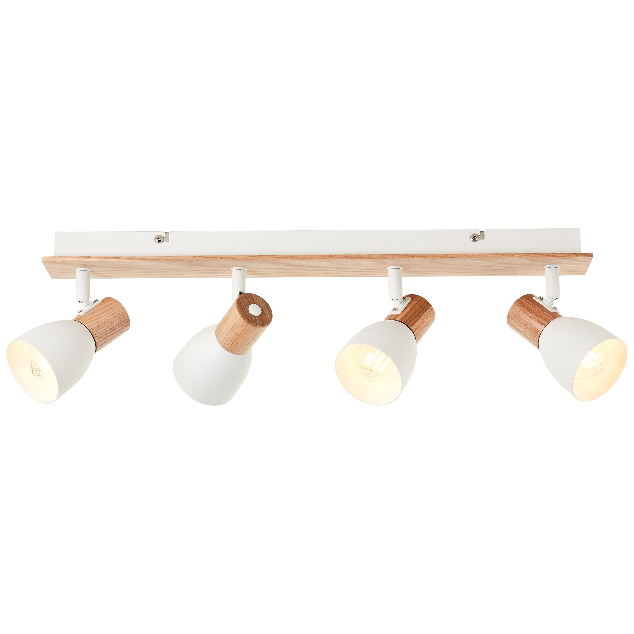 Brilliant Deckenstrahler Daintree, ohne Leuchtmittel, Breite 58 cm, E14, Metall/Holz, weiß/natur