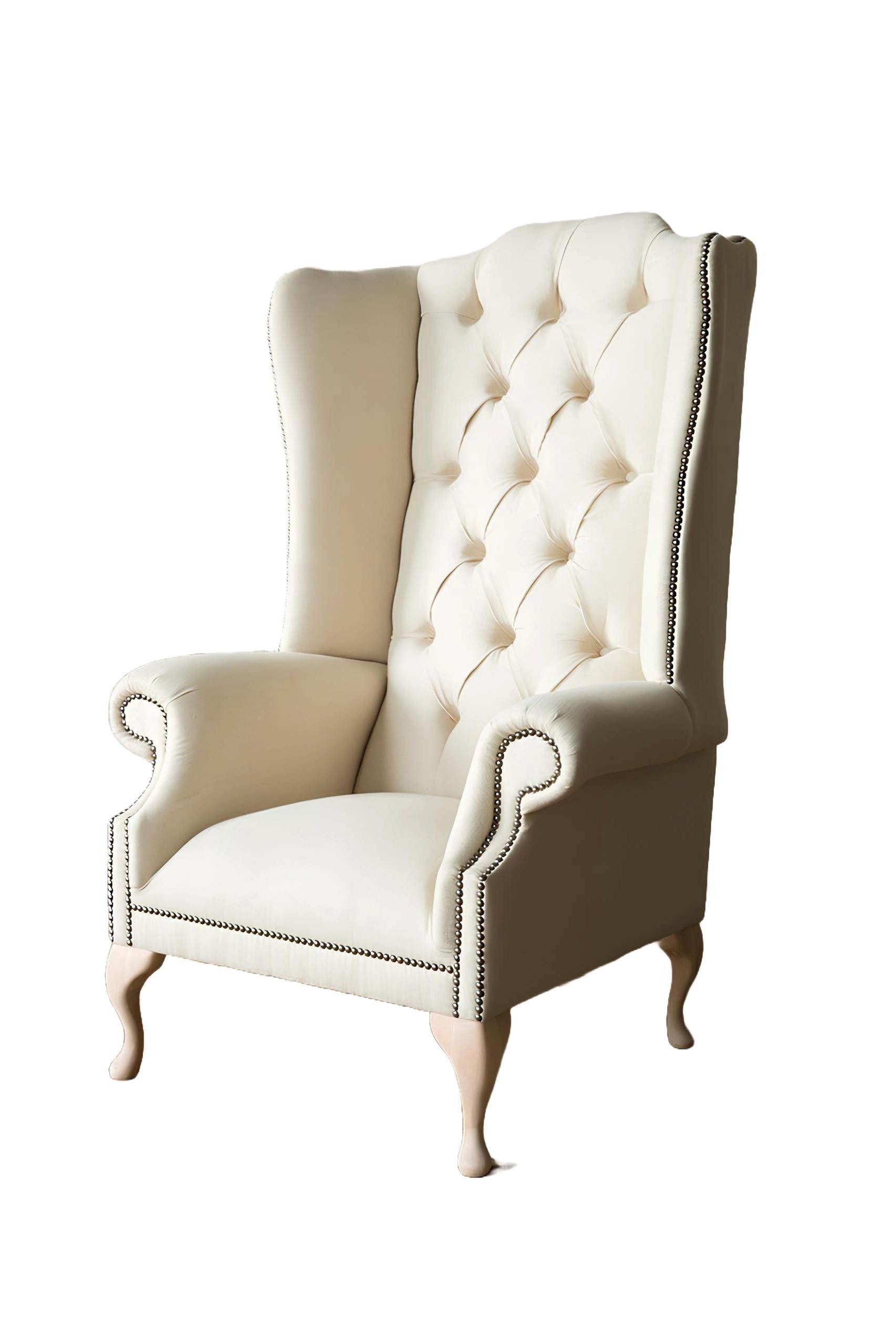 Xlmoebel Sessel Chesterfield Ohrensessel aus Samt und Leder in elegantem Design (Sessel), Hergestellt in Europa