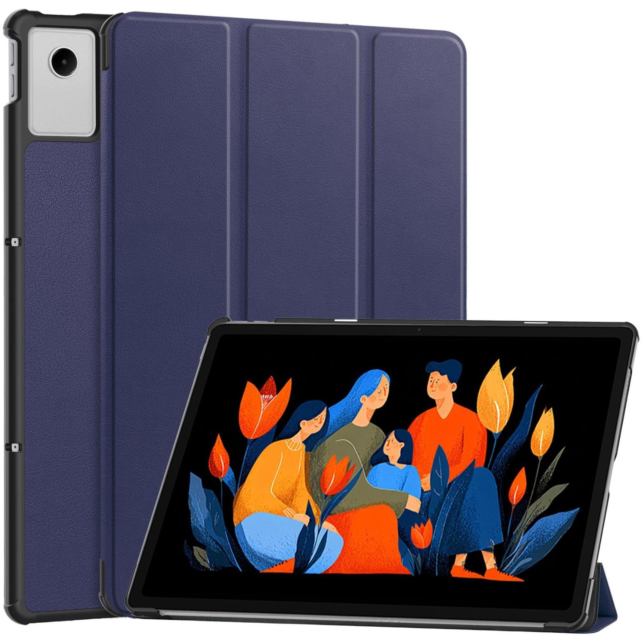 Wigento Tablet-Hülle Wake UP Smart Cover für Lenovo Idea Tab Plus 12.1 Zoll 3folt Blau, 3-Fach Halterung, Kratzfest, Leicht