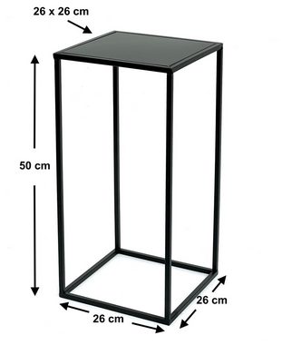 DanDiBo Blumenständer Blumenhocker Metall Schwarz Eckig 60-50 cm Blumenständer