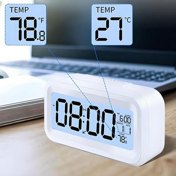 Retoo Wecker Wecker Digital Alarm Clock LED Zeit Temperatur Laut Kalender Schwarz Kleine Dimensionen, Versorgung mit den Batterien, LED-Display, ABS