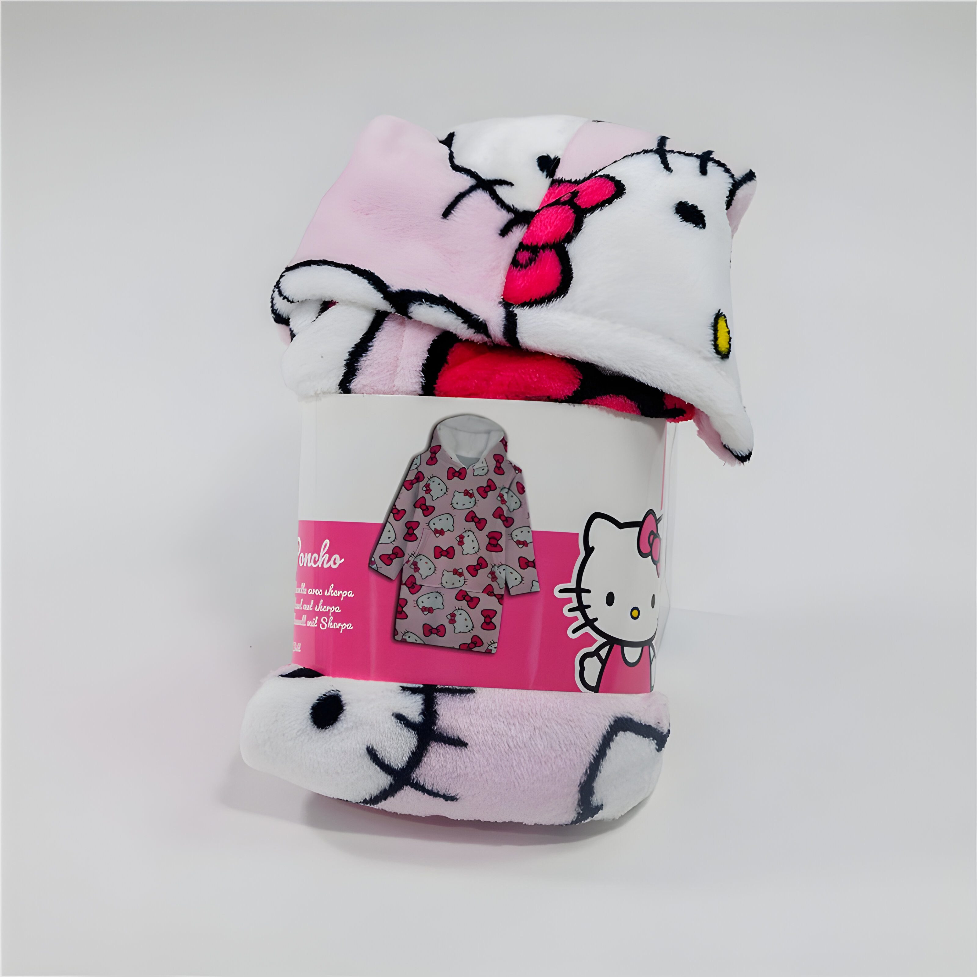 Hello Kitty Sweatponcho Hello Kitty Kinder Kuschelponcho mit Ärmeln Kapuze Tasche (1-tlg) Gr. 7 bis 14 jahre
