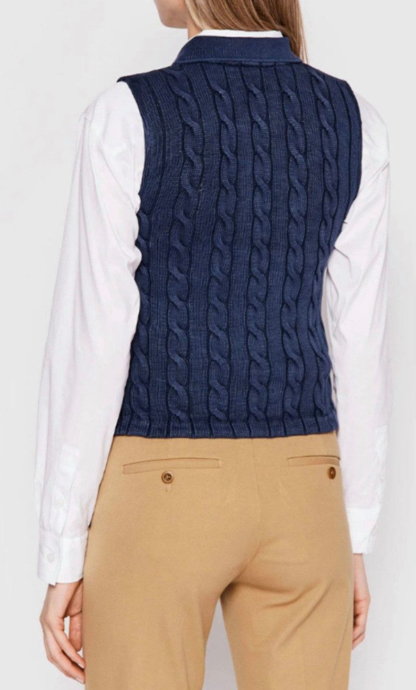 Polo Ralph Lauren Strickpullover Pullover Strick Zopfmuster Pulli Polo Cropped Jumper