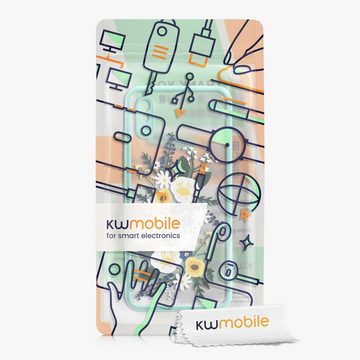 kwmobile Handyhülle Hülle für Xiaomi Redmi 9A / 9AT, Kunststoff Silikon Handy Schutzhülle Cover Case - Blumengesteck Design