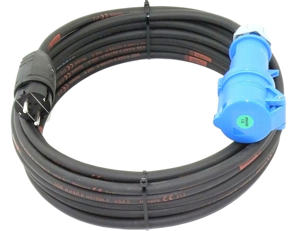 TITANEX 3x1.5mm² H07RN-F cm), CEE Elektro-Kabel, auf maxgo® 3x1,5 IP44 Schuko 5m Kupplung 3G1,5 Stecker (500