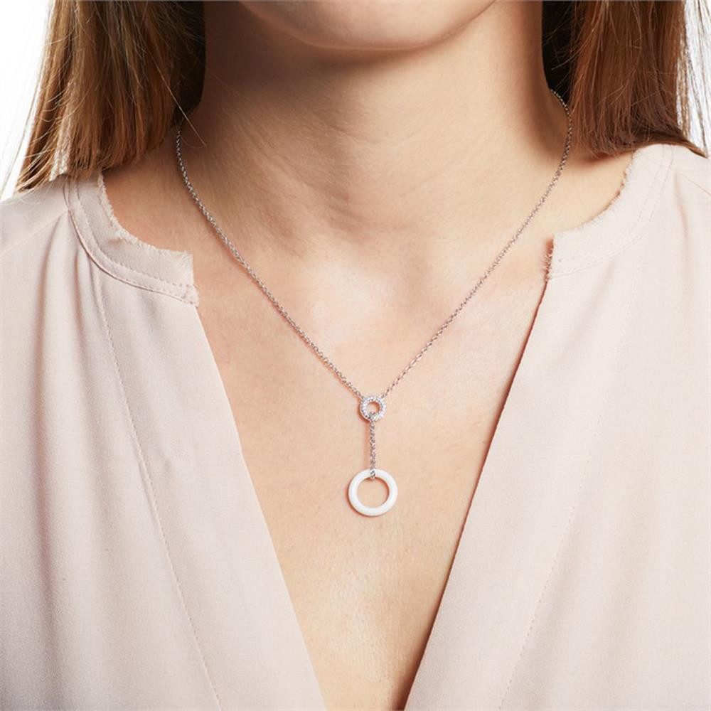 Unique Collier Kette 925er Silber Zirkon...