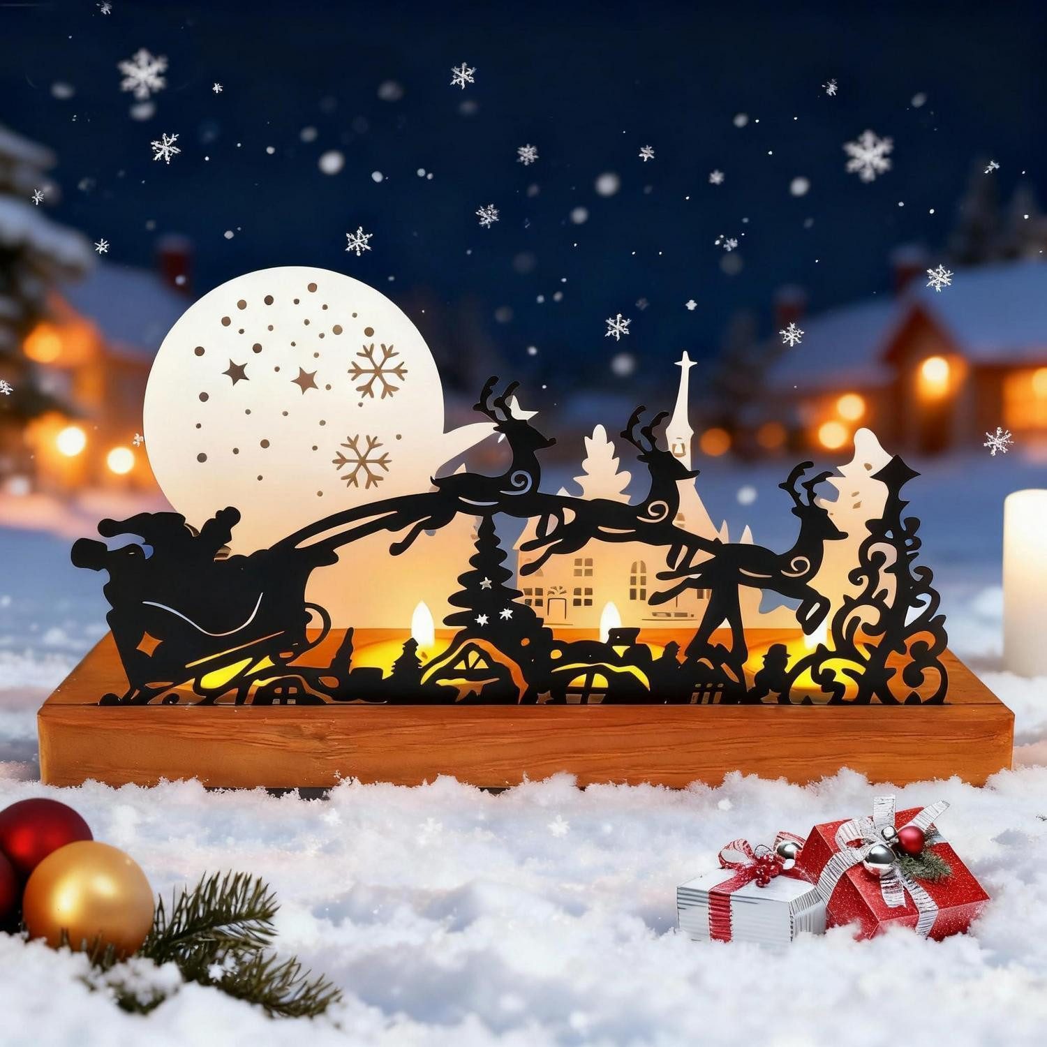 LuxusKollektion Adventskranz Adventkerzenhalter Metall Holz Symbole 2026