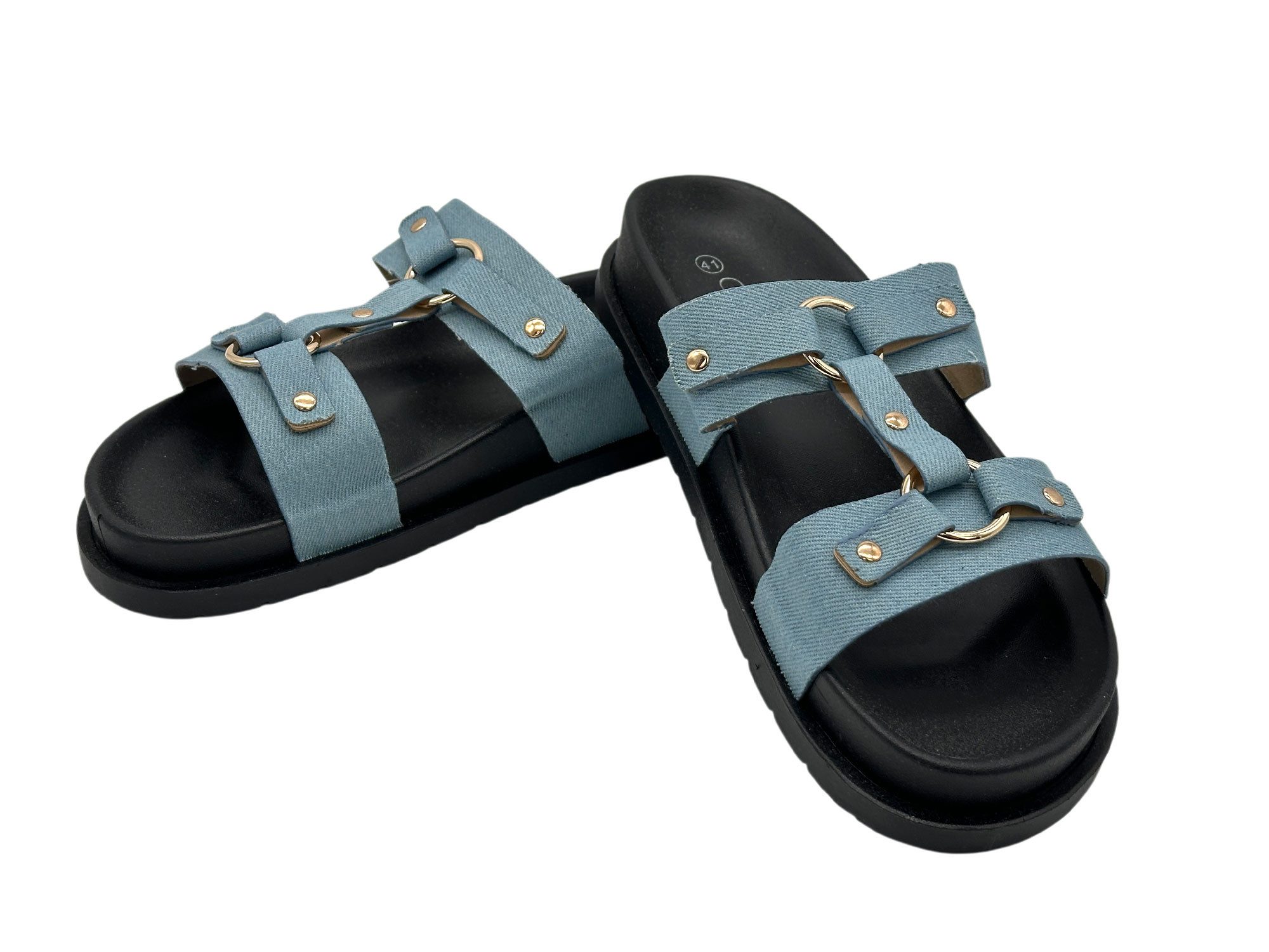 Nowaland Damen Sandalen – Leichte Pantoletten mit dekorativen Riemen Pantolette Sommerlich, leicht, bequem und stilvoll kombinierbar