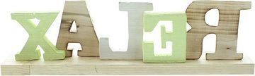 Dekoleidenschaft Deko-Buchstaben Schriftzug "Relax", Buchstaben aus Holz, 42x12 cm, Deko-Aufsteller, Dekobuchstaben, Zimmerdeko