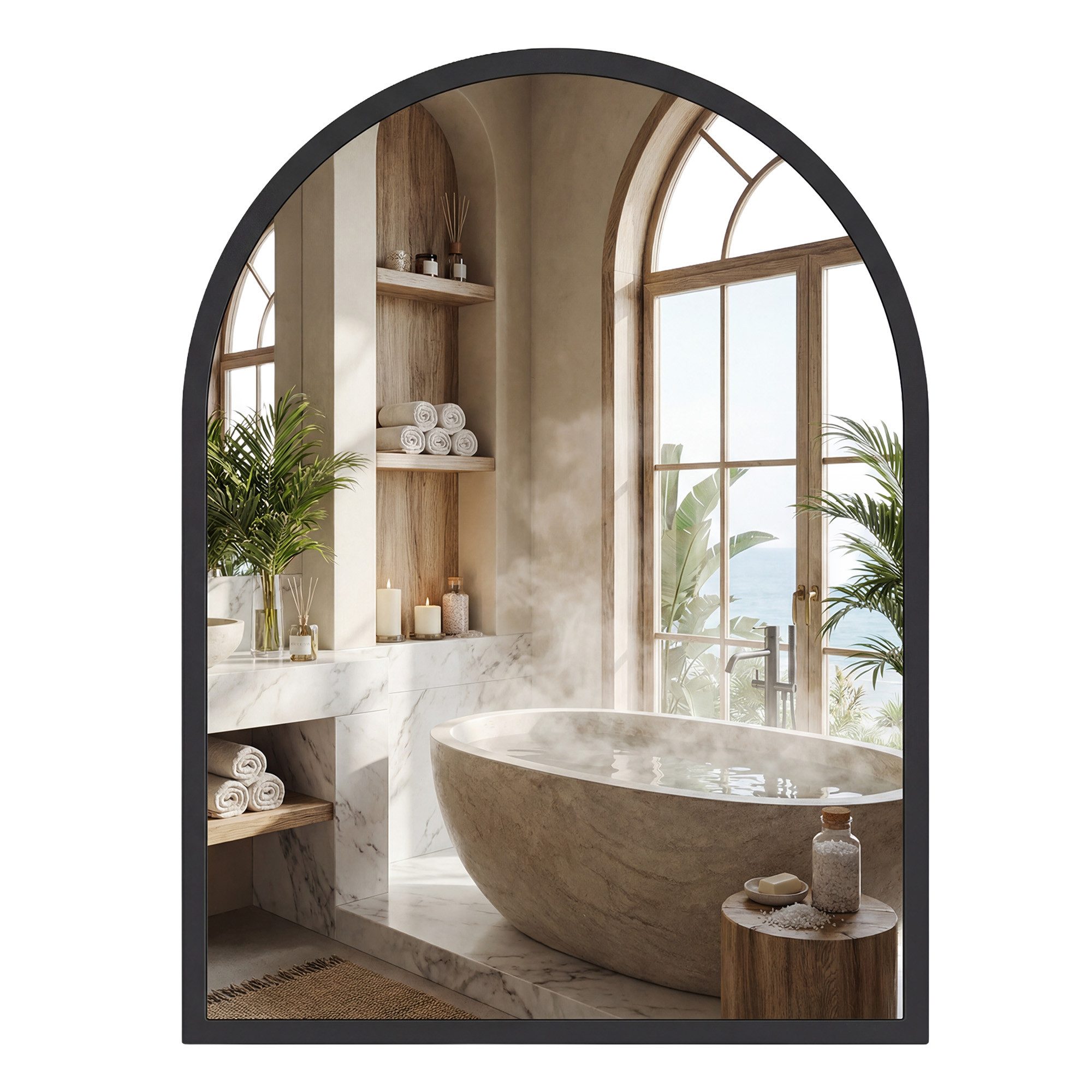 SONGMICS Wandspiegel, Aluminiumrahmen, 91 x 61 cm, mit Sicherheitsfolie, re günstig online kaufen
