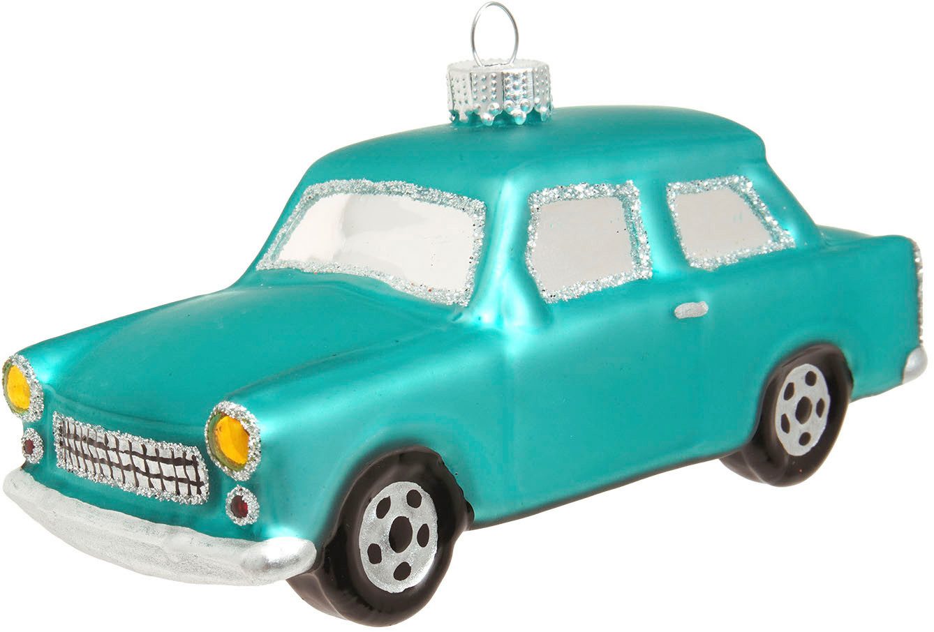 Krebs Glas Lauscha Weihnachtsbaumkugel Baumschmuck Trabant türkis 11cm, Dekoriert mit Liebe zum Detail