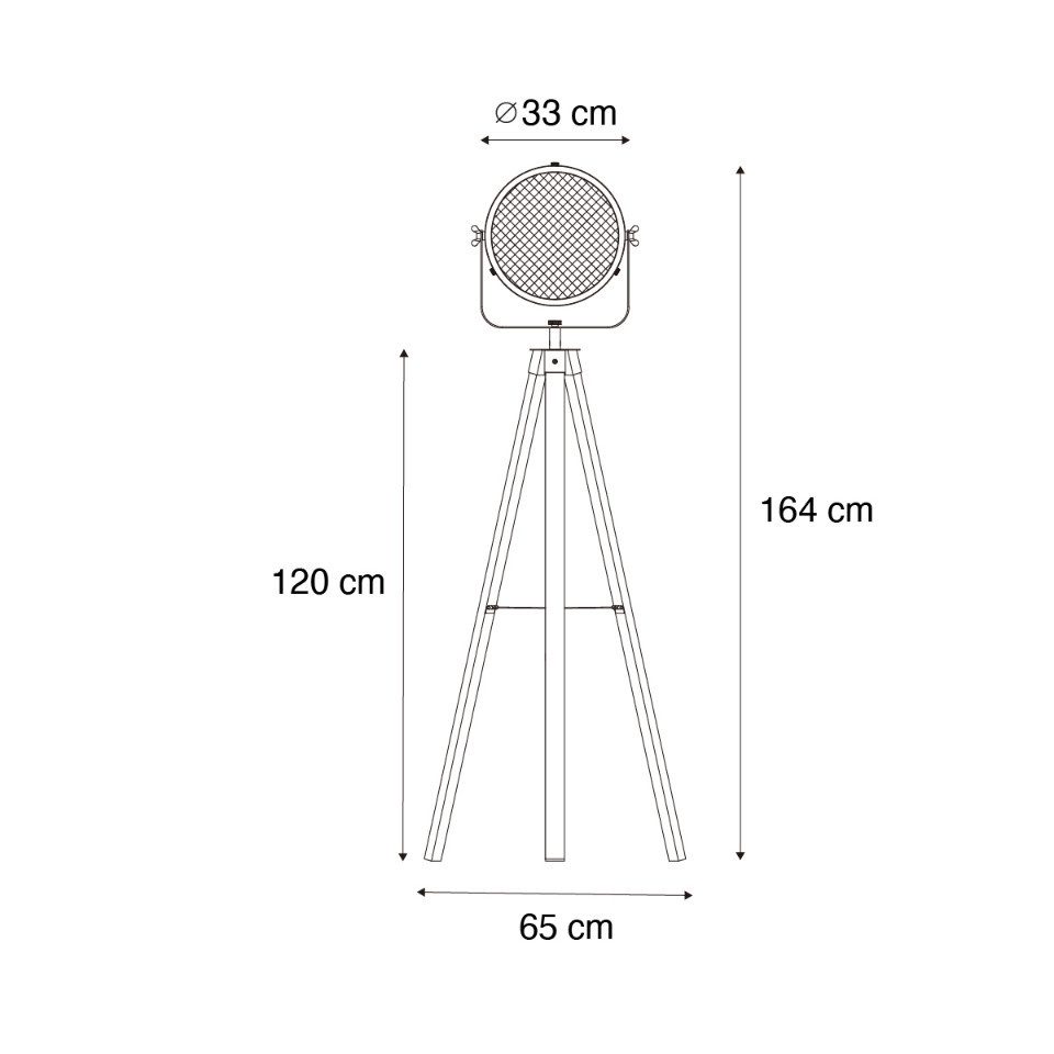 Qazqa Stehlampe Emado, ohne Leuchtmittel, Warmweiß, QAZQA Stehlampe, e27, Grau, Stahl, Industrie