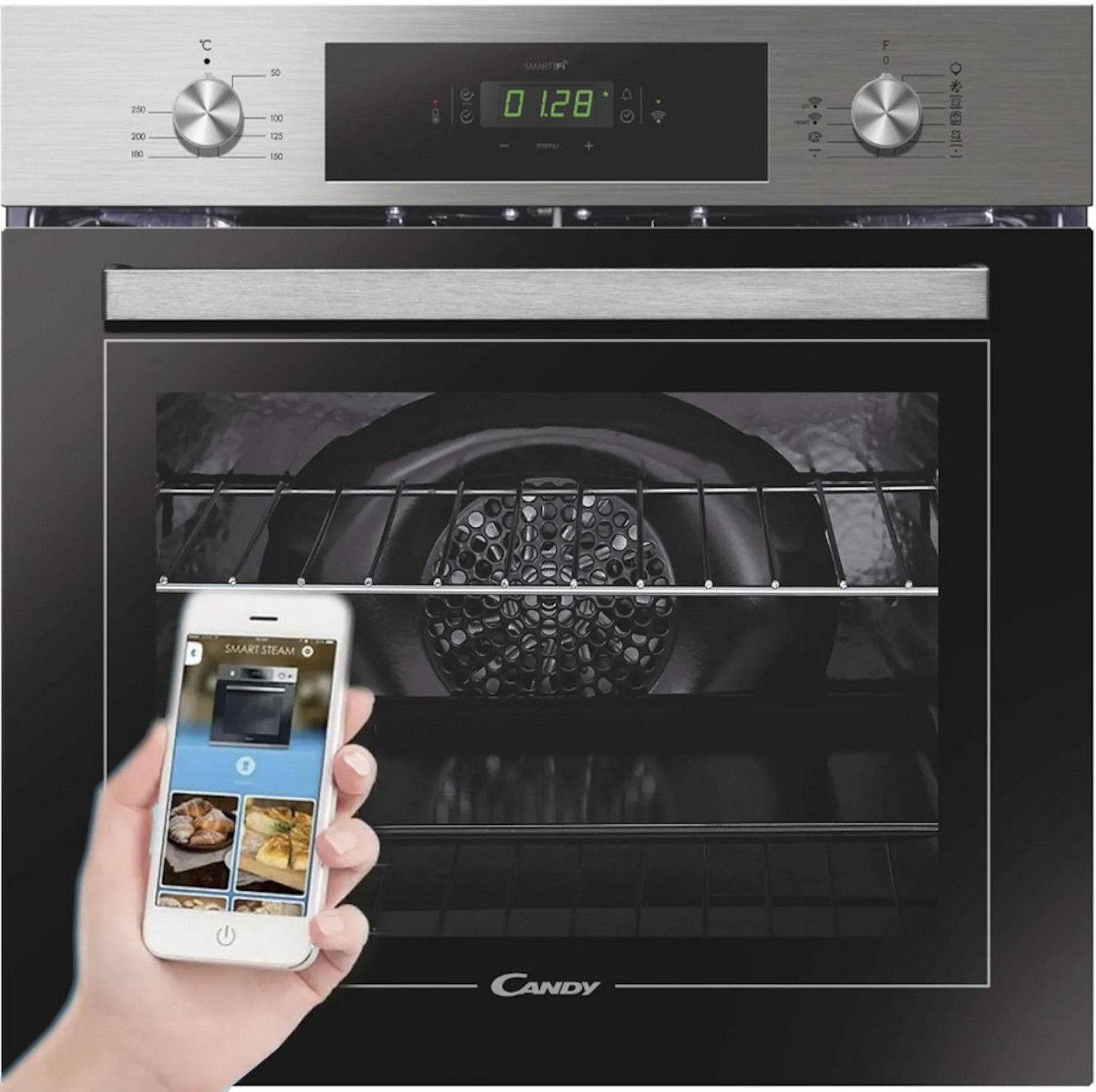 Candy Einbaubackofen Smart FCT615XNF WIFI, Katalyse Reinigung, Autark / Grill / App Steuerung / 9 Programme