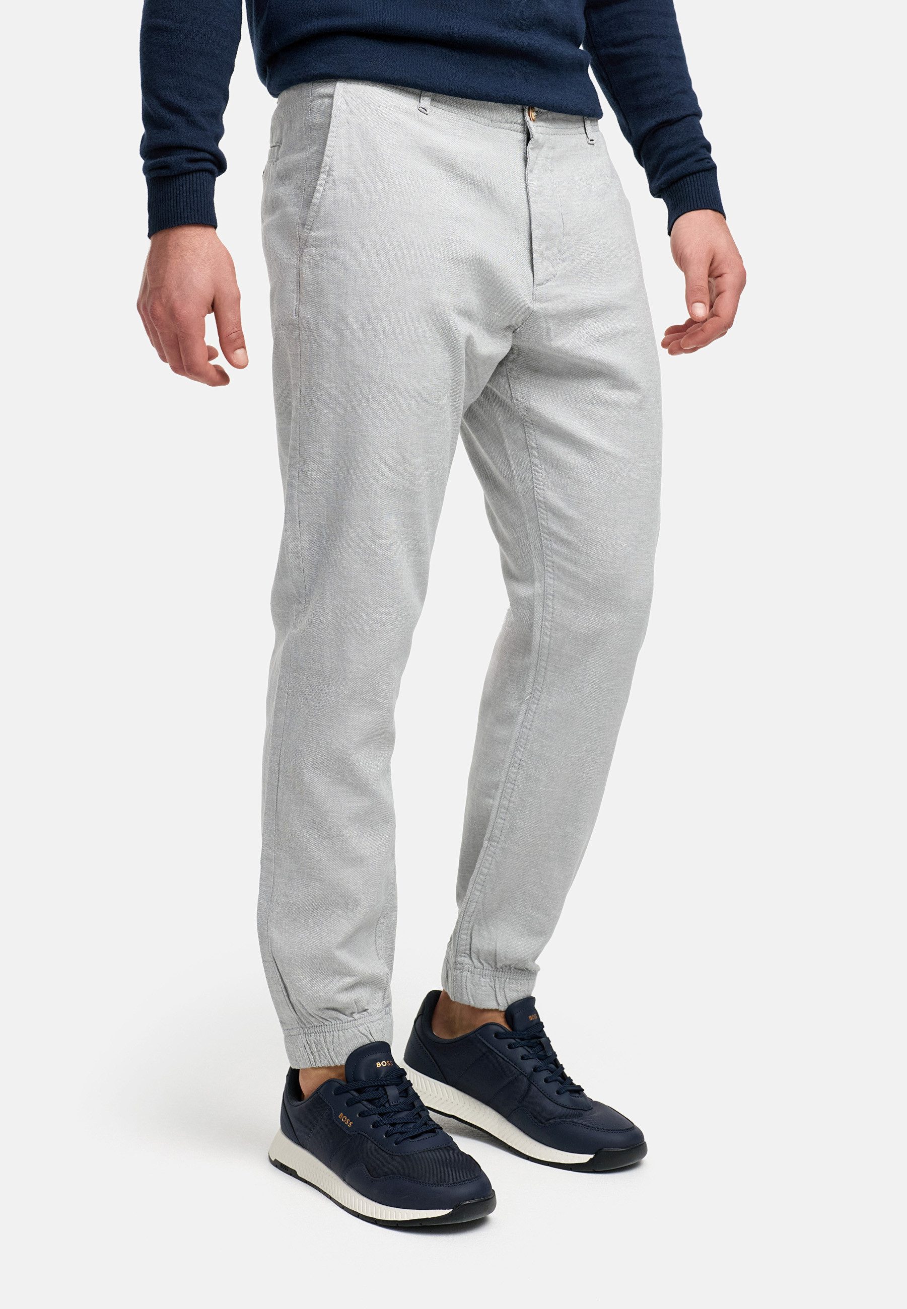 Indicode Leinenhose Herren Blnda Sommerhose Leinen Herrenhose samt dekorativem Gürtel aus Kordeln