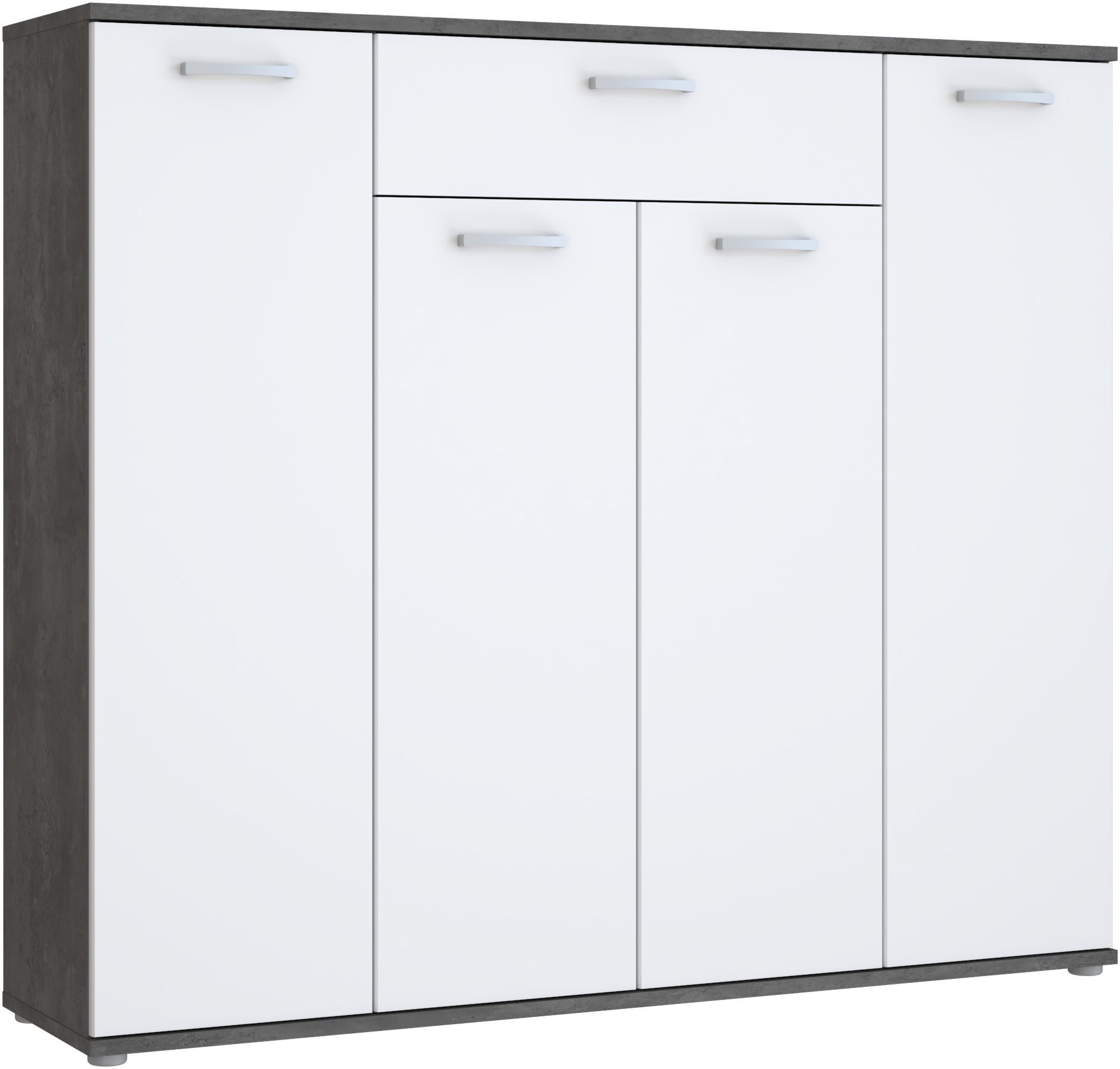 FORTE Kommode Kombikommode, Stauraum, Einlegeböden verstellbar, B/H/T ca.140/120/34 cm, viel Stauraum, PEFC zertifiziert