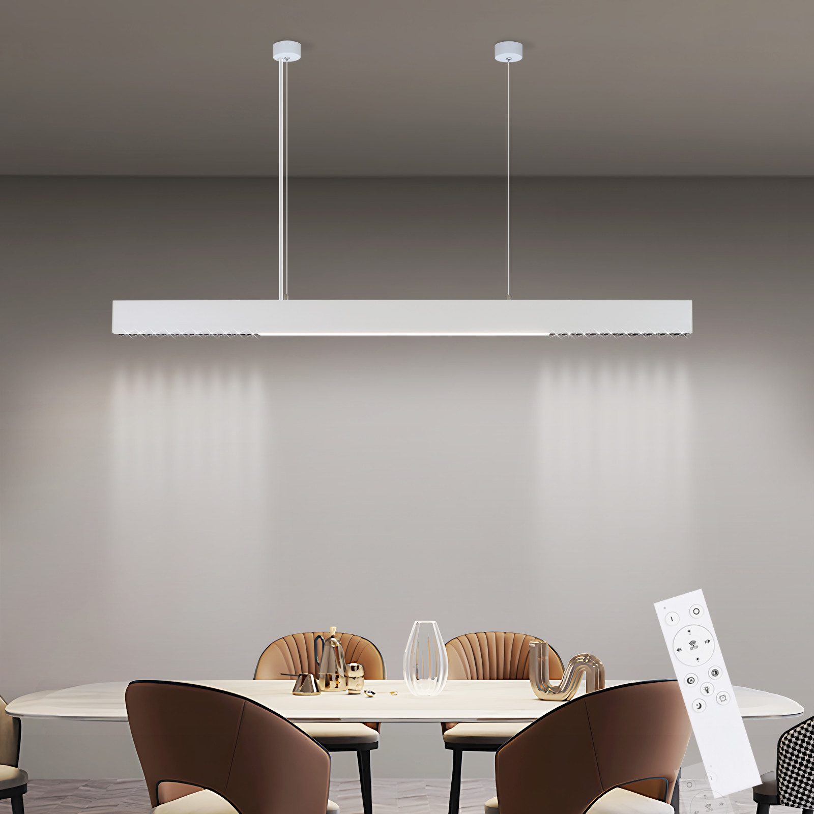 Nettlife LED Pendelleuchte Esstisch Dimmbar mit Fernbedienung Hängelampe 107CM 32W, Höhenverstellbar, LED fest integriert, 3000-6500, für Schlafzimmer Wohnzimmer Esszimmer