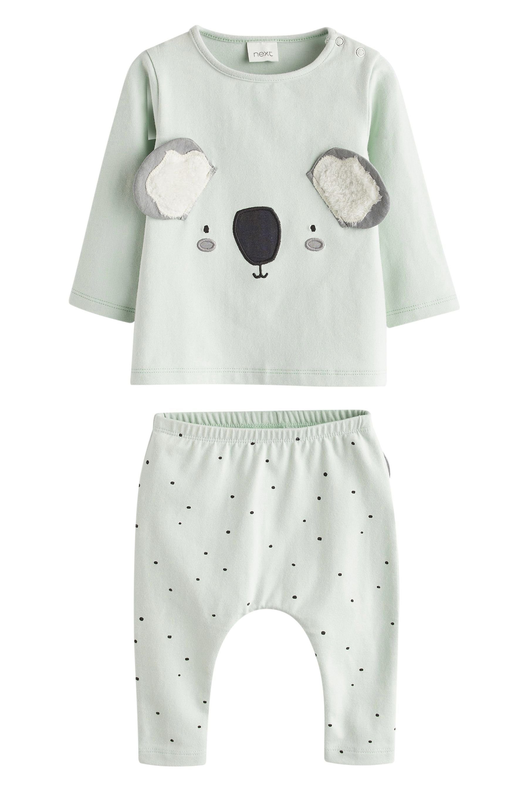 Set zweiteiliges T-Shirt Mint Babys, Leggings Green für und Next & Shirt Koala Leggings (2-tlg)