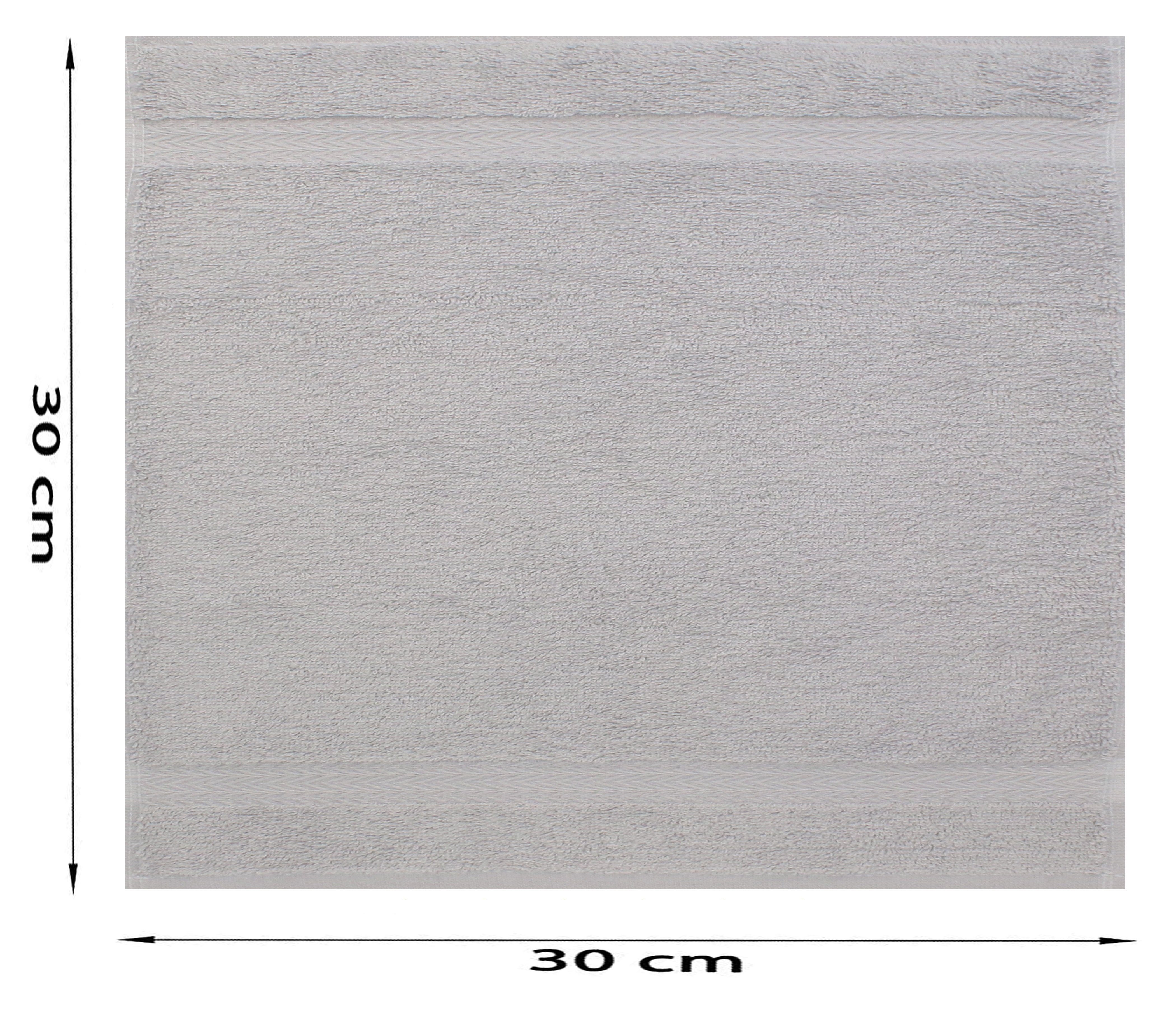 Betz Seiftuch Stück nussbraun und 10 30x30 Set cm Seiftücher 100% Baumwolle Farbe Premium silbergrau Seiflappen