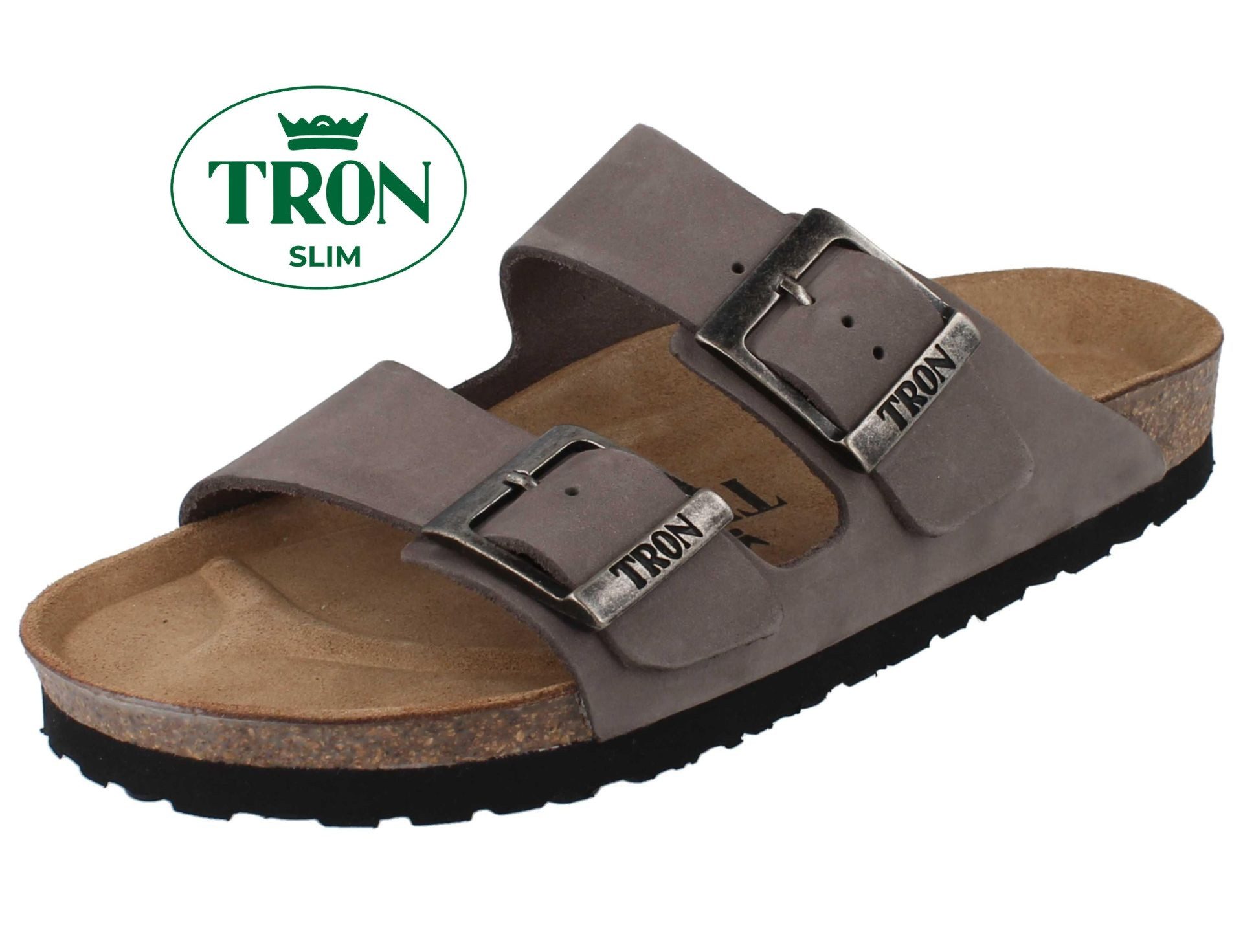 Tron TRON Pampelonne slim Damen Herren Tieffußbett Pantolette grau Pantolette Atmungsaktiv